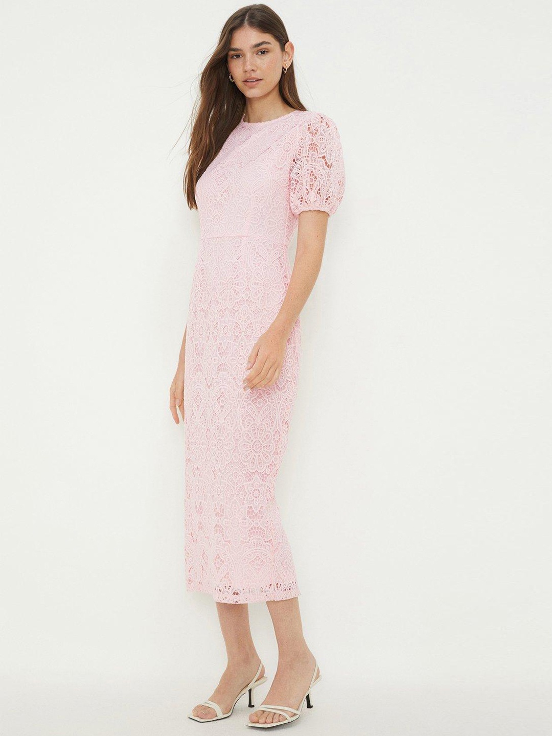 

DOROTHY PERKINS Lace Midi Pencil Dress, Pink