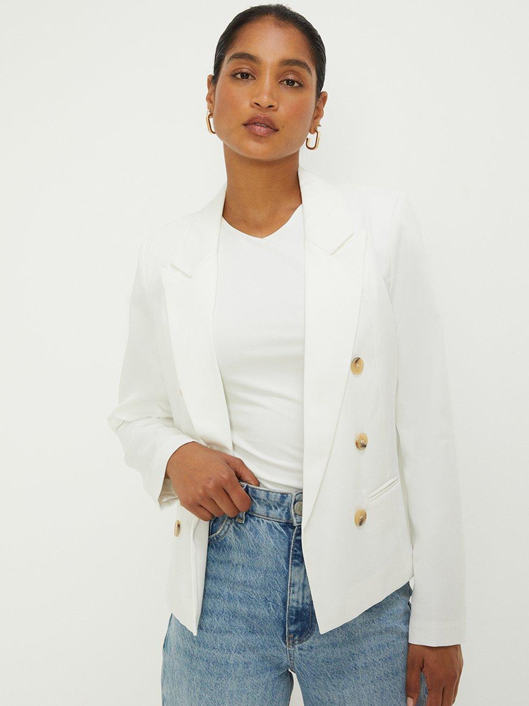 

DOROTHY PERKINS Double Breasted Blazer, White