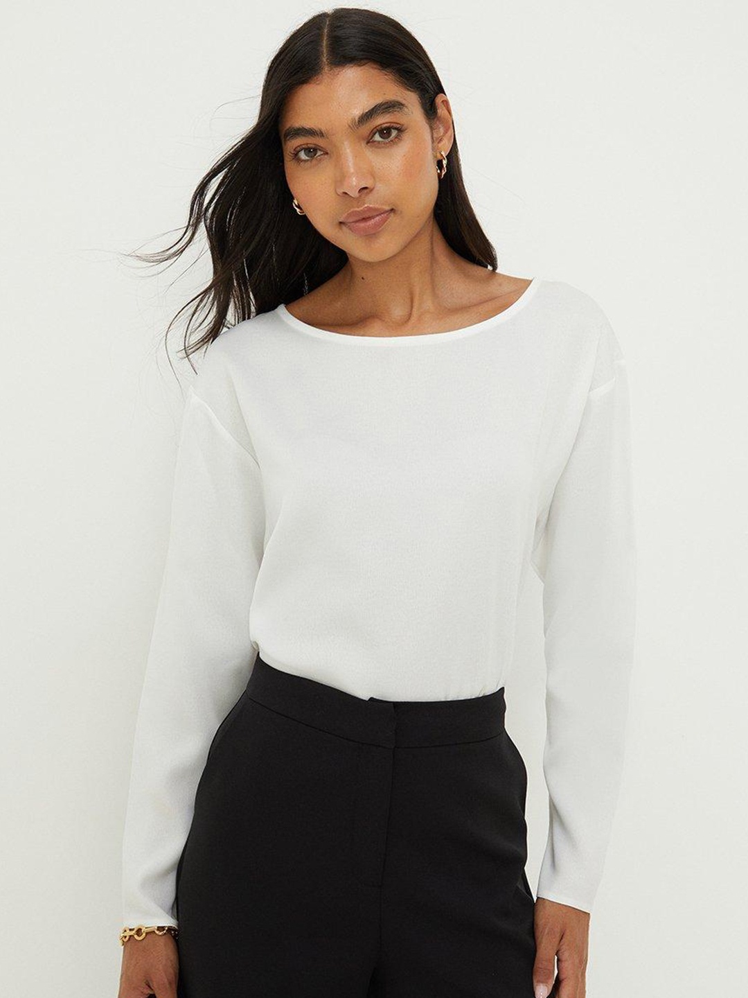 

DOROTHY PERKINS Flowing Satin Top, White