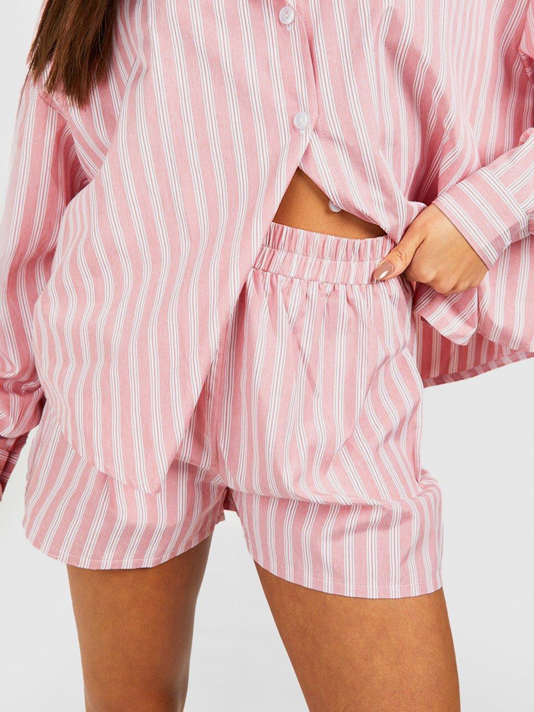 

Boohoo Striped Oversized Co-Ords, Pink