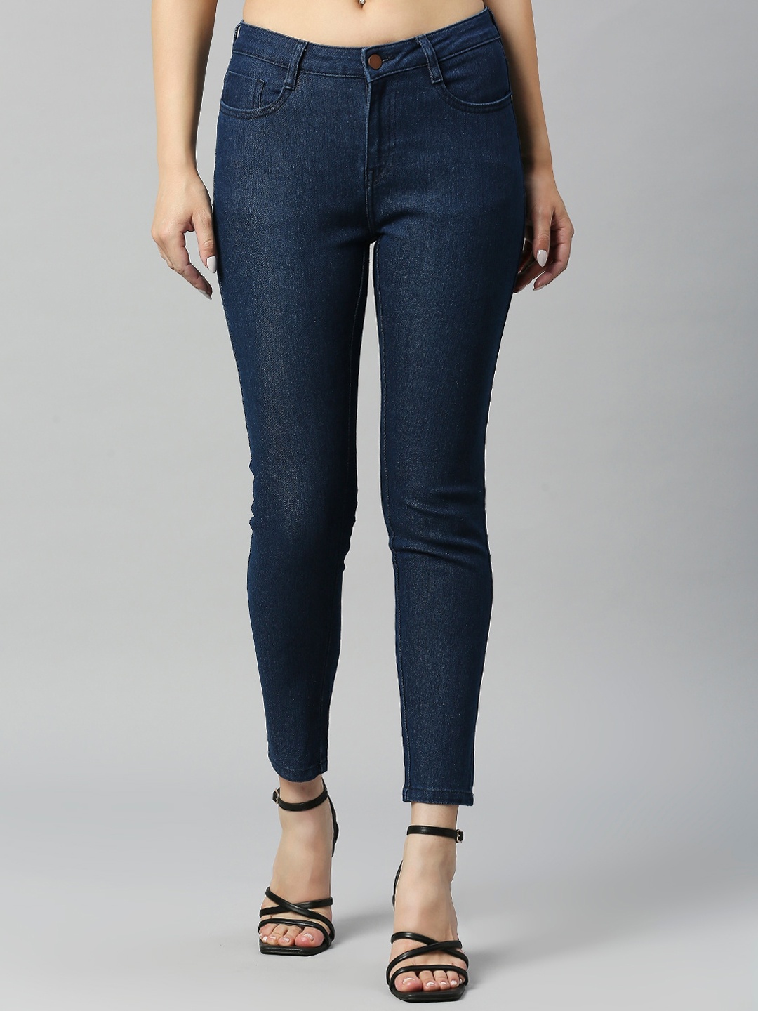 

Mast & Harbour Women Skinny Fit Comfort Stretchable Jeans, Navy blue