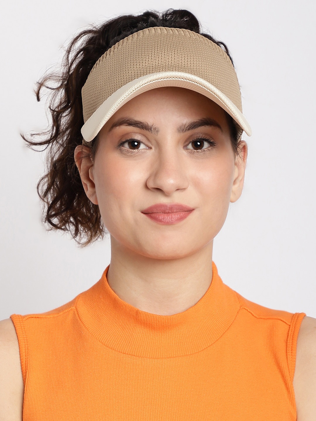 

ELLIS Women Self Design Visor Cap, Beige