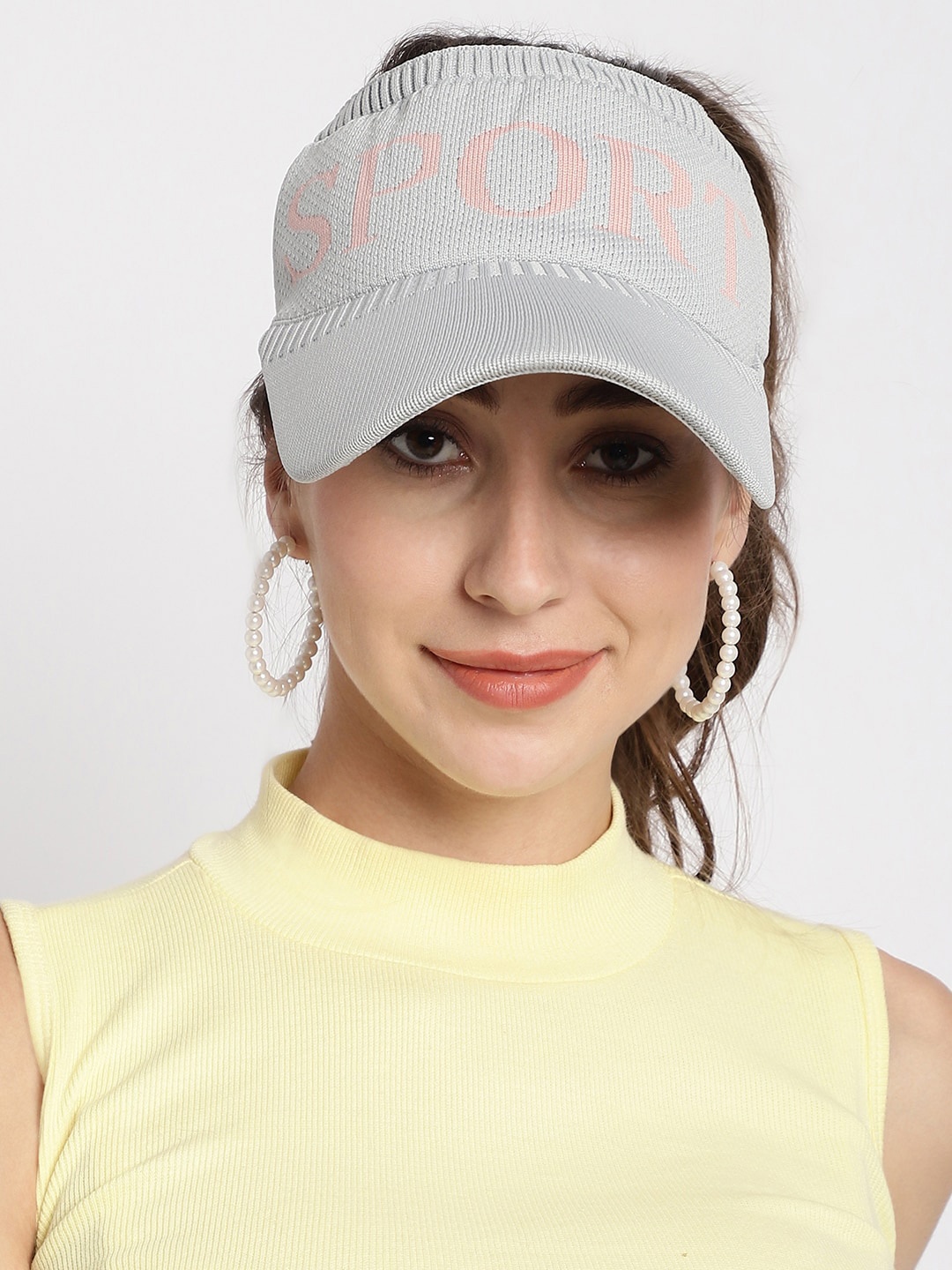 

ELLIS Women Self Design Visor Cap, Grey