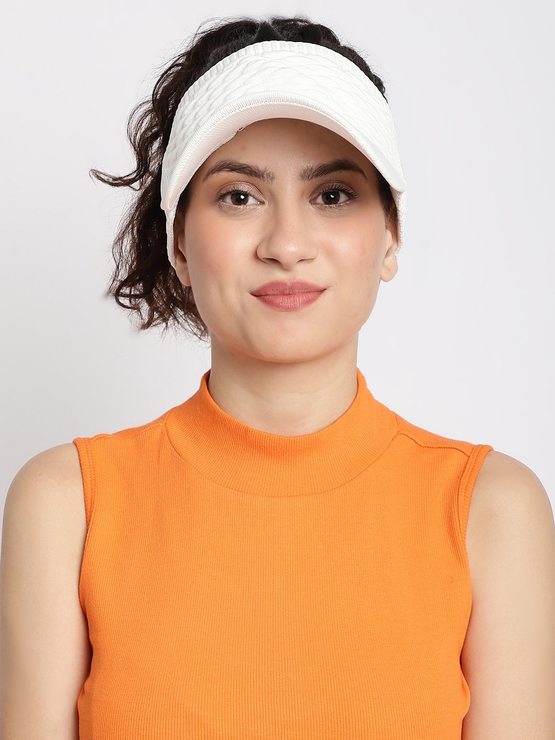 

ELLIS Women Self Design Visor Cap, White