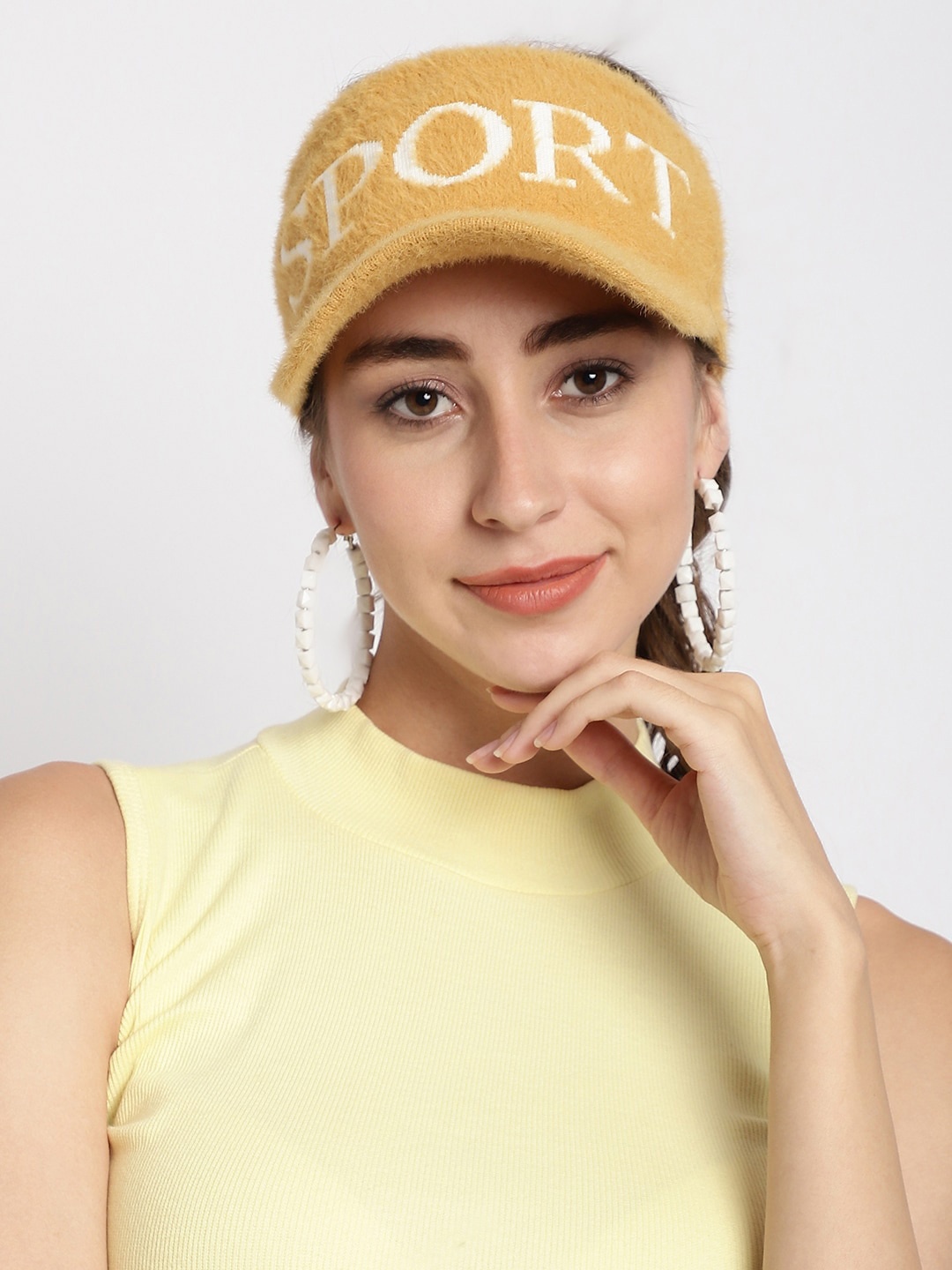 

ELLIS Women Printed Visor Cap, Yellow