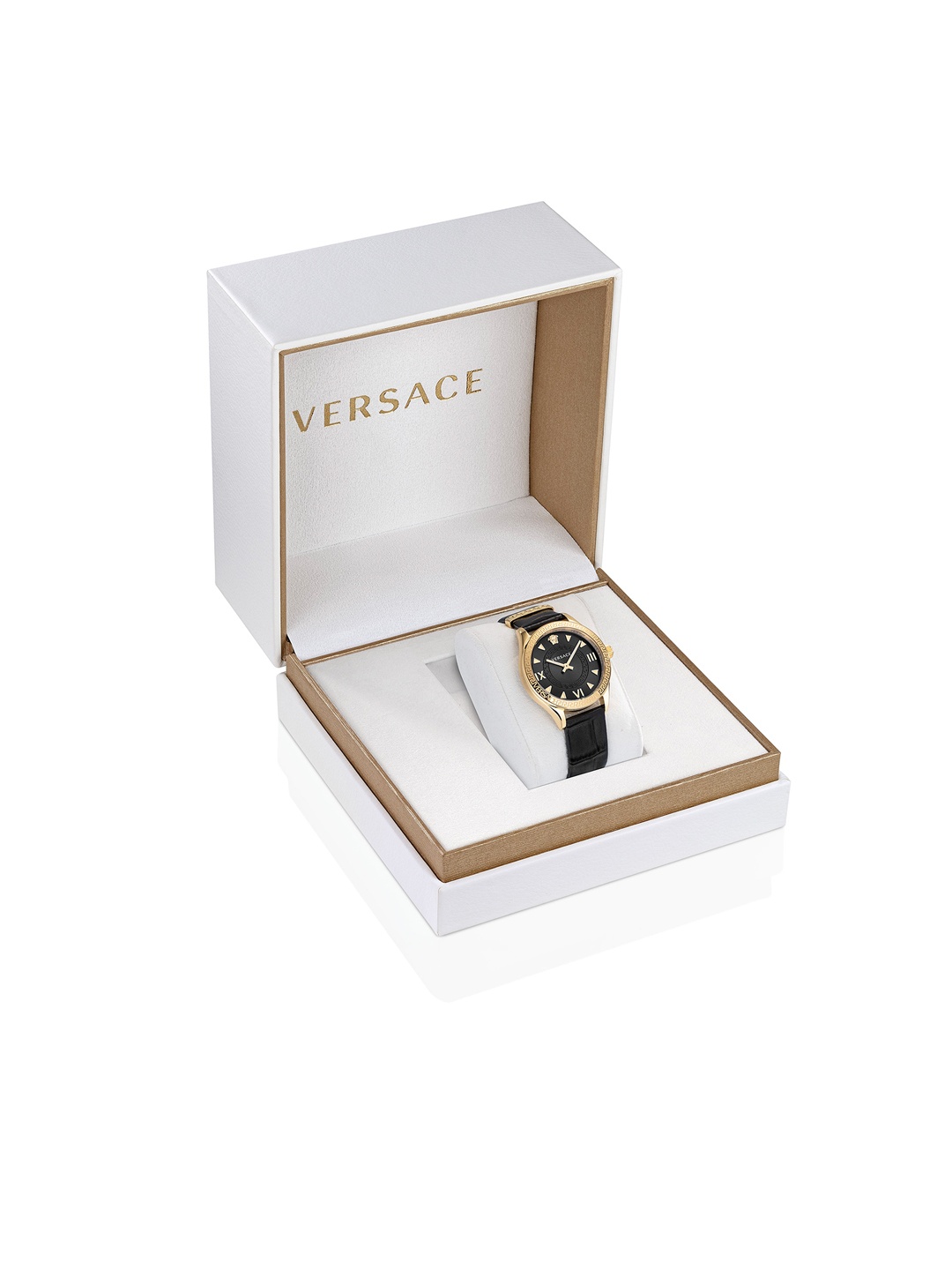 

Versace Women Leather Bracelet Style Straps Analogue Watch VE2S00222, Black