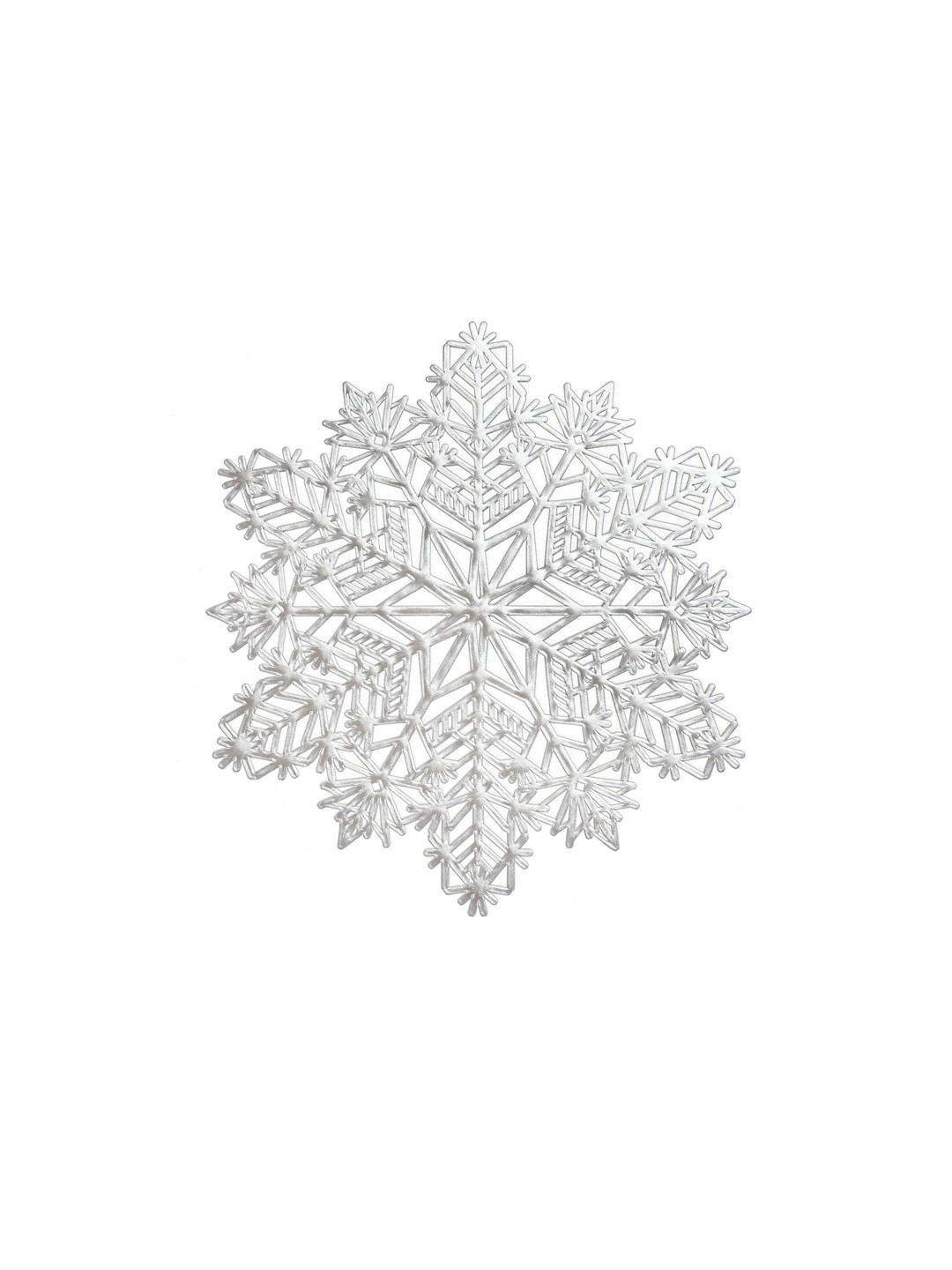 

Dakshya Industries Silver-Toned 2-Pieces Snowflake Silver Round Table Placemats