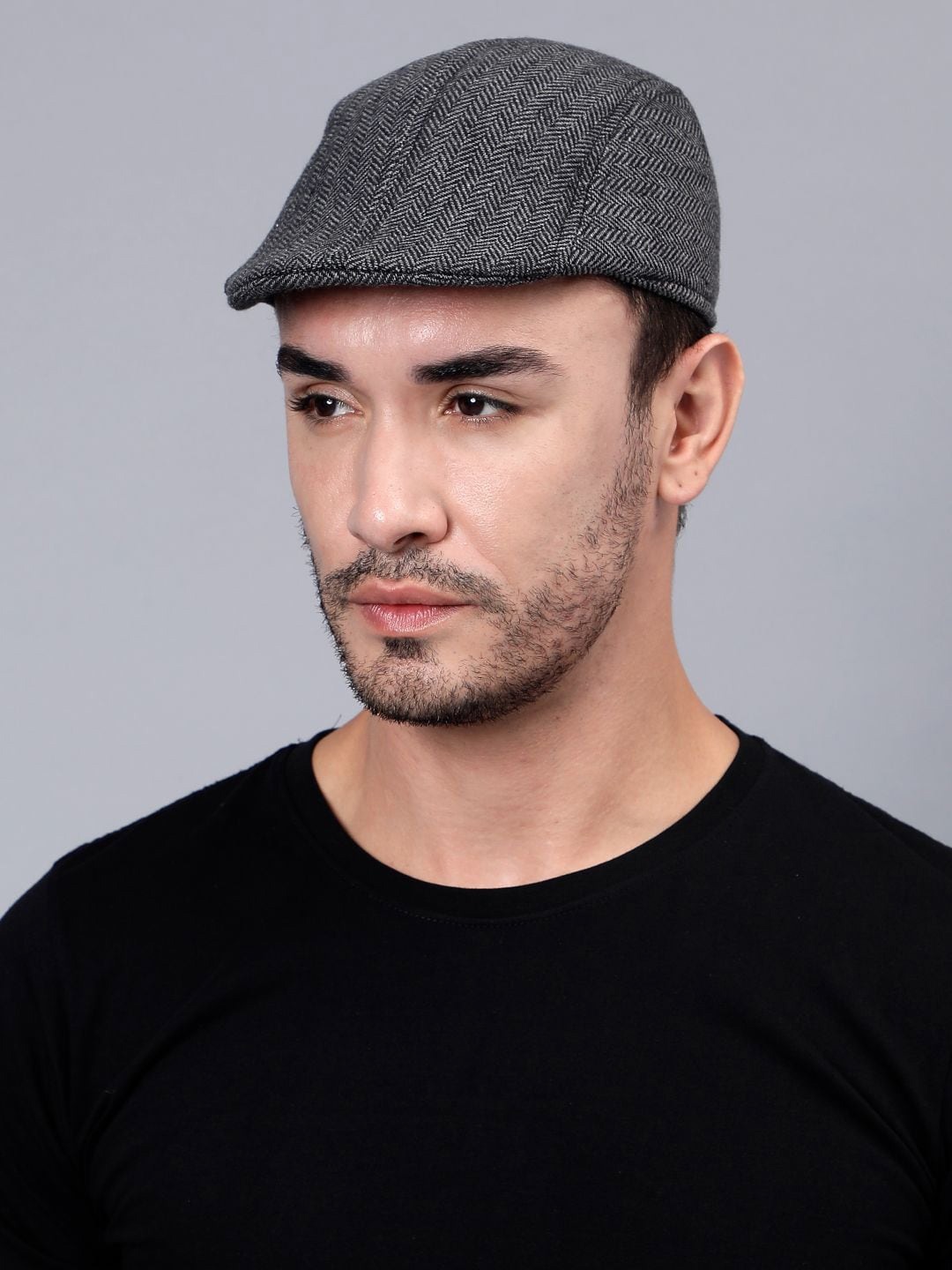 

ELLIS Men Self Design Ascot Cap, Black