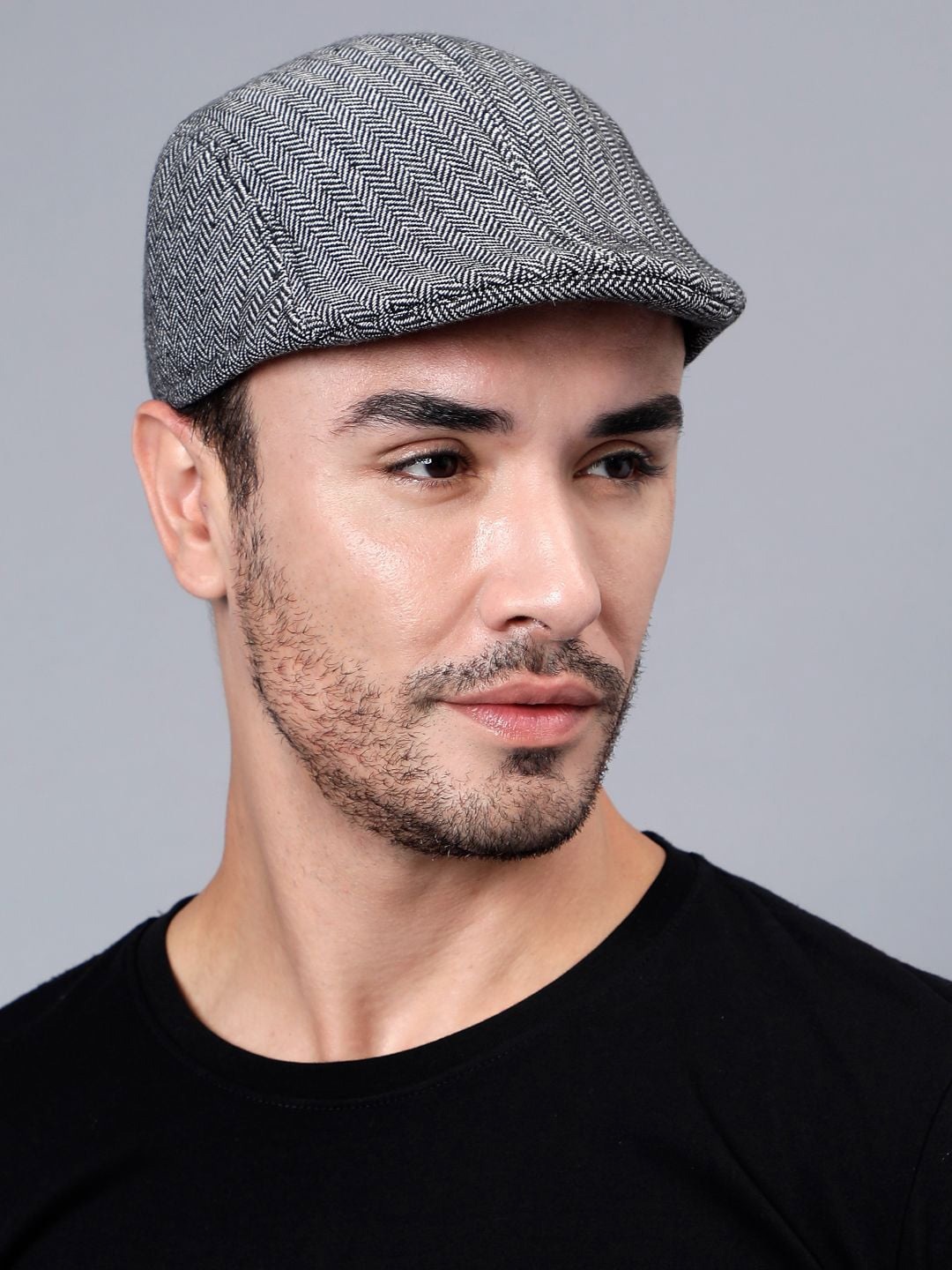 

ELLIS Men Self Design Ascot Cap, Grey