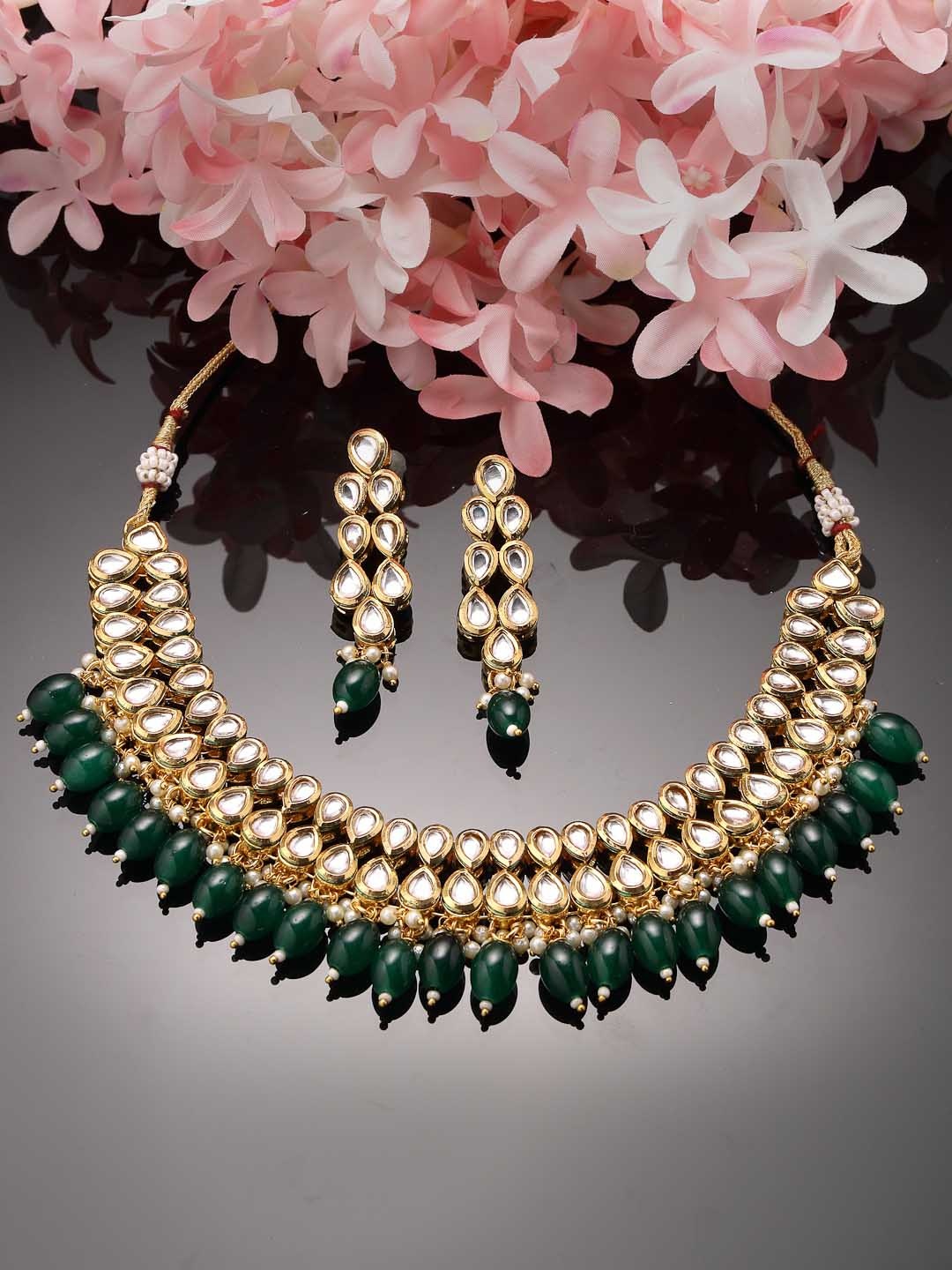 

ADIVA Gold-Plated Kundan Studded Jewellery Set