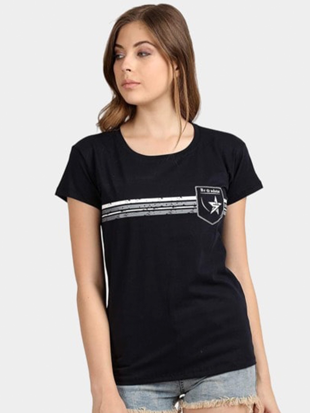 

Next One Striped Pure Cotton T-Shirt, Navy blue
