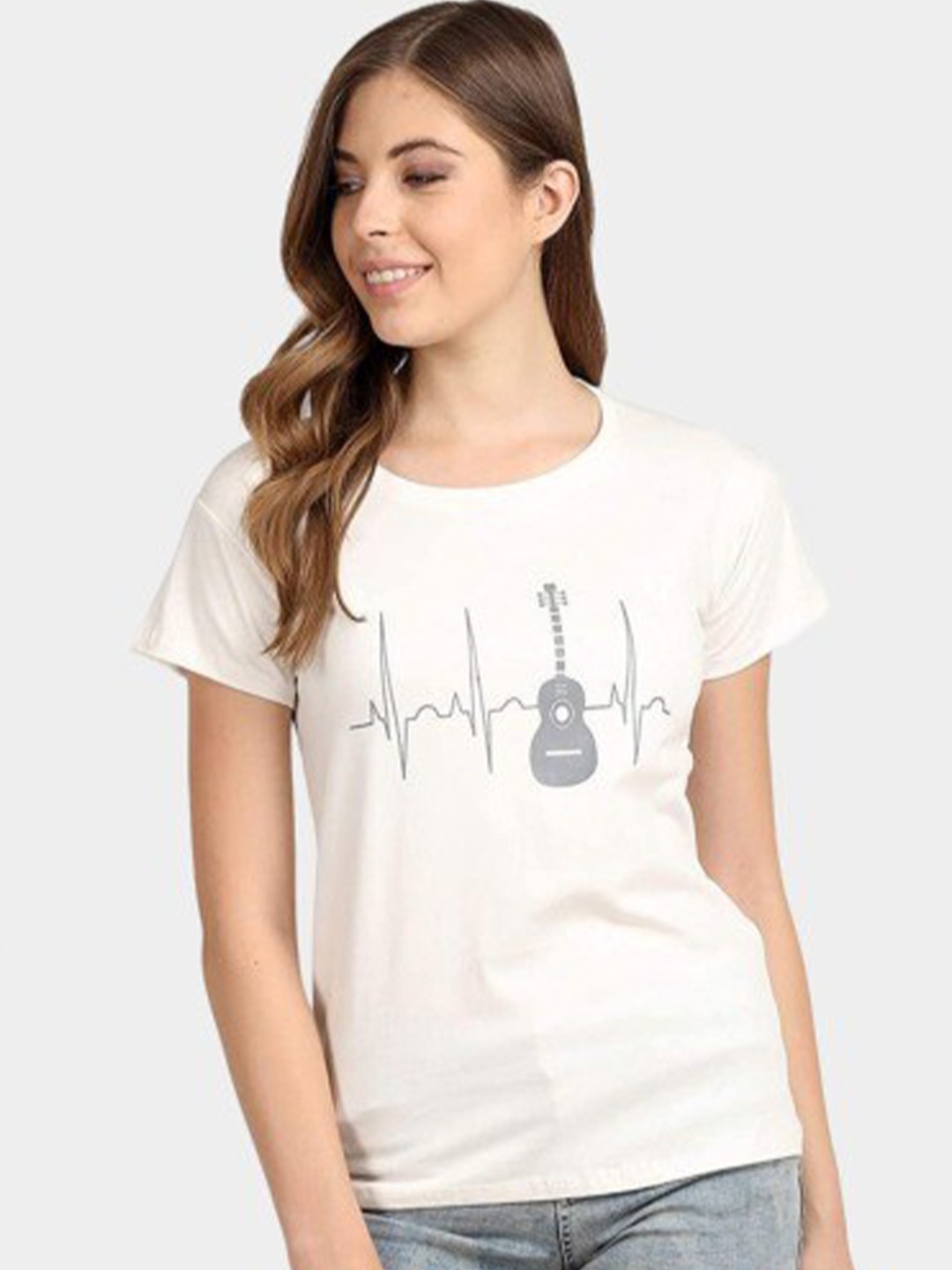 Next One Graphic Printed Pure Cotton T-shirt, Cream