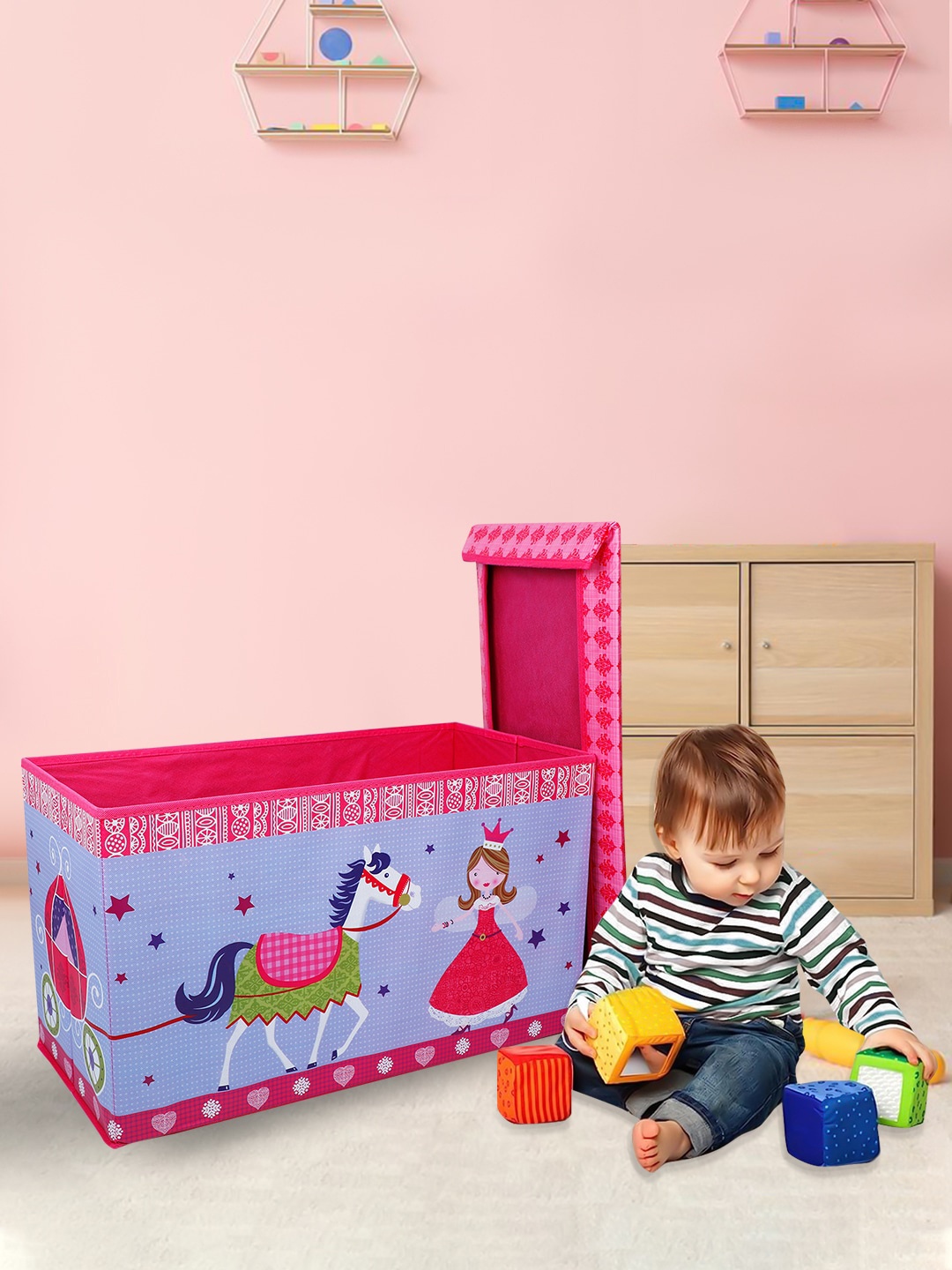 

Baby Moo Kids Pink Printed Canvas Organiser