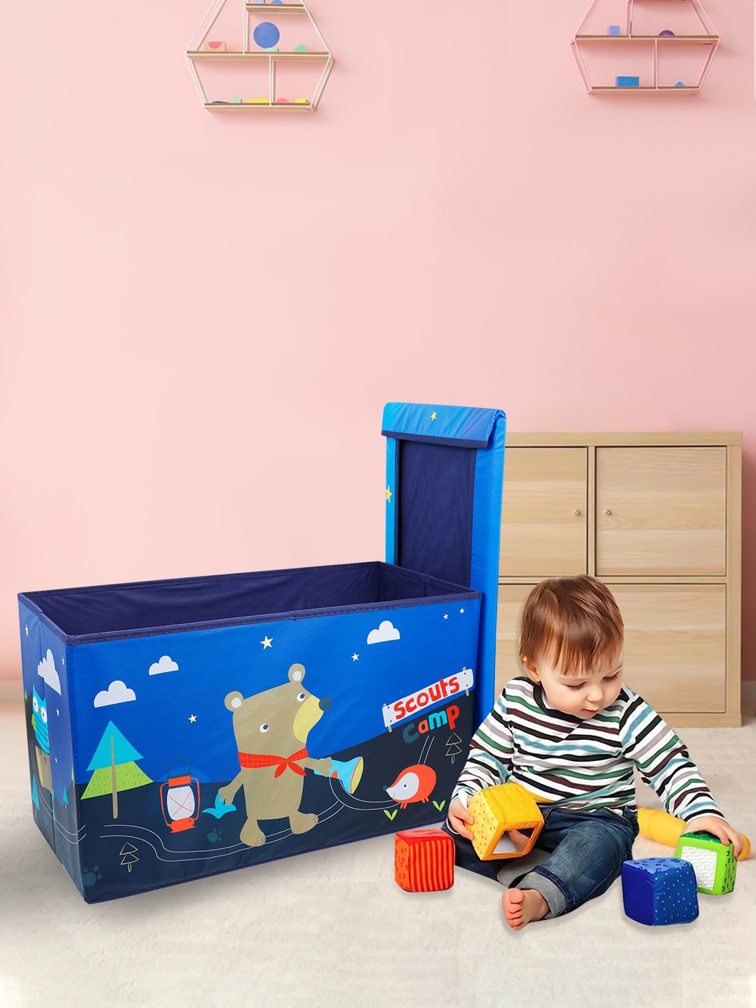 

Baby Moo Kids Navy Blue Printed Canvas Organiser