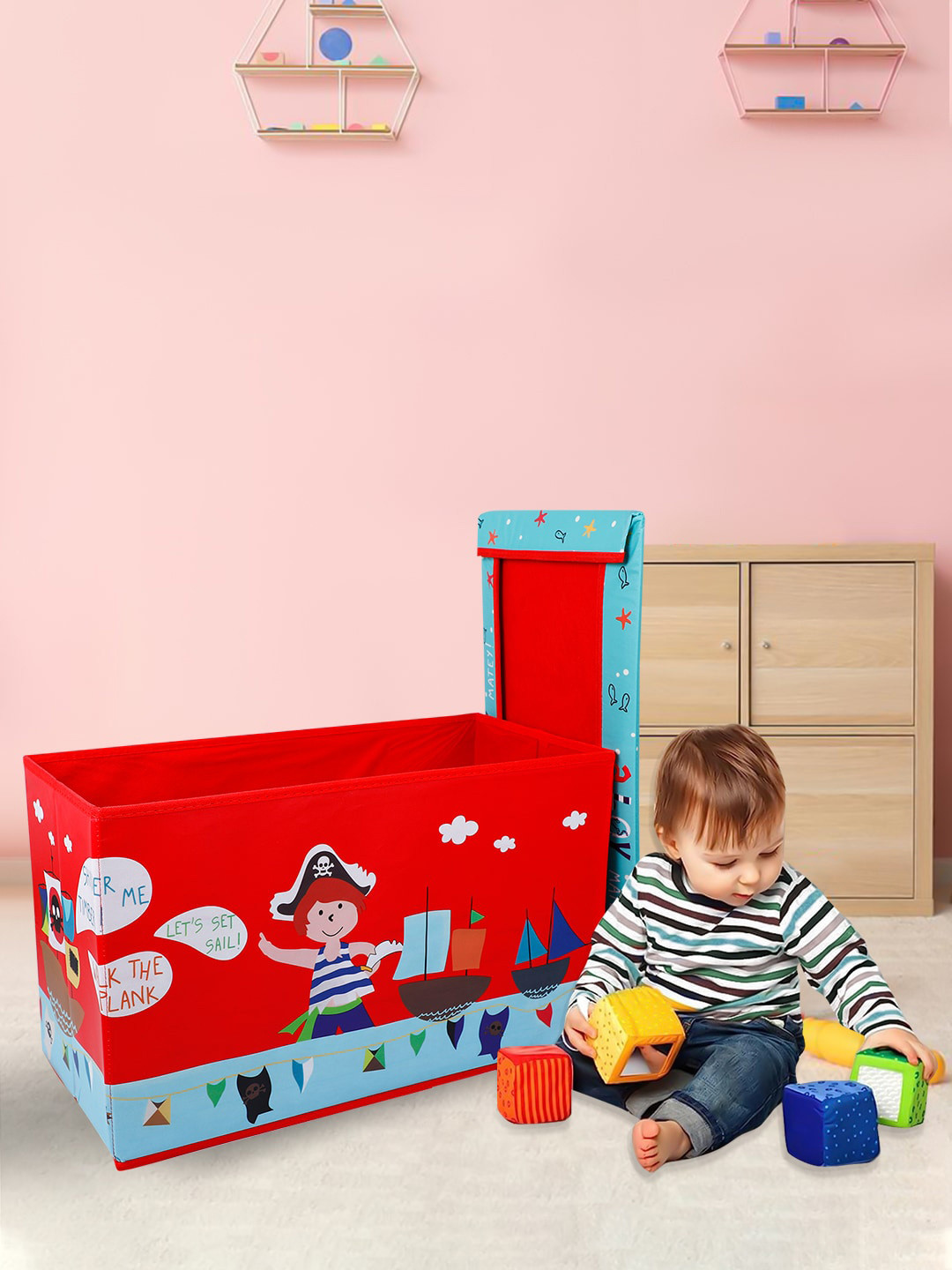 

Baby Moo Kids Red Printed Canvas Organiser