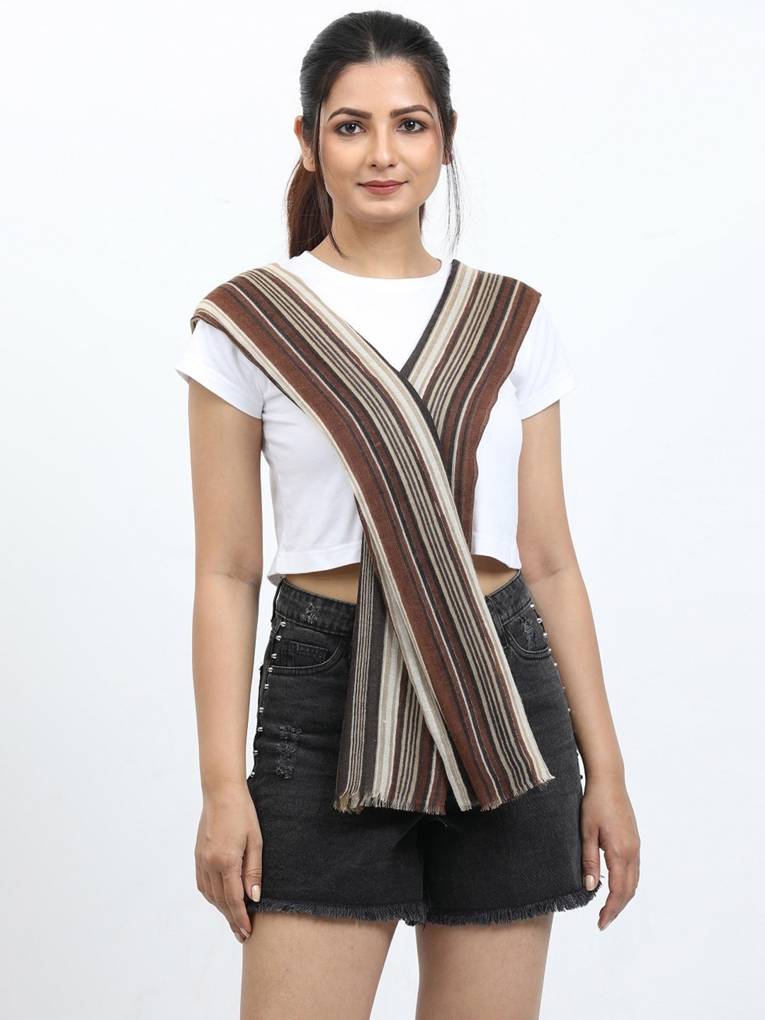 

thickskin Striped Woolen Stole, Assorted