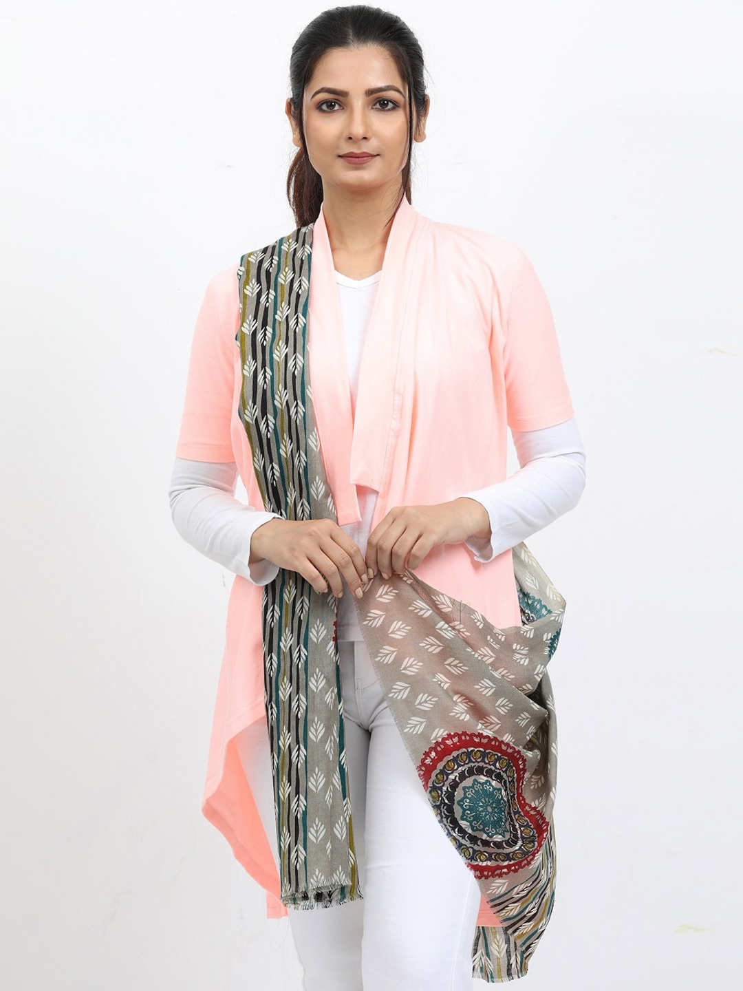 

thickskin Ethnic Motifs Printed Woollen Stole, Assorted