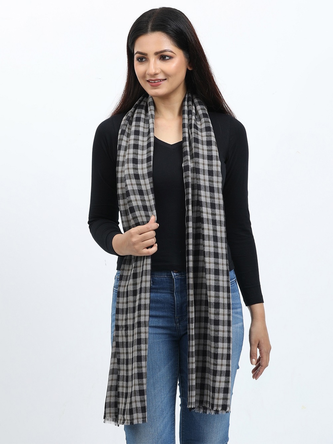 

thickskin Women Assorted Woollen Checked Stole