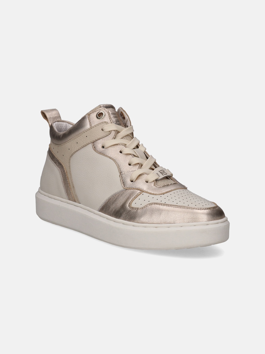 

BAGATT Women Gina Mid Top Perforations Leather Comfort Insole Sneakers, Gold