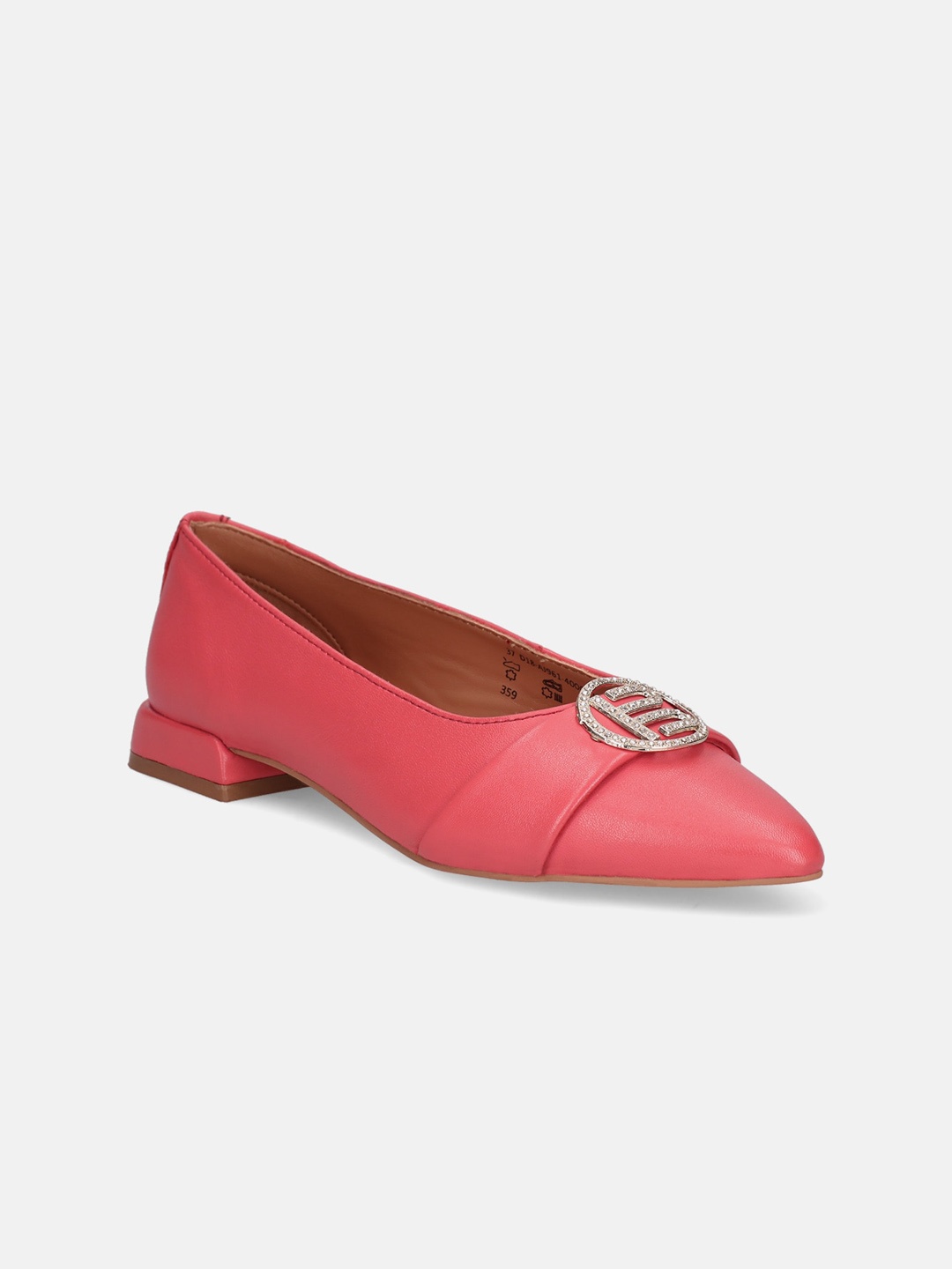 

BAGATT Genevi Pointed Toe Leather Ballerinas, Pink