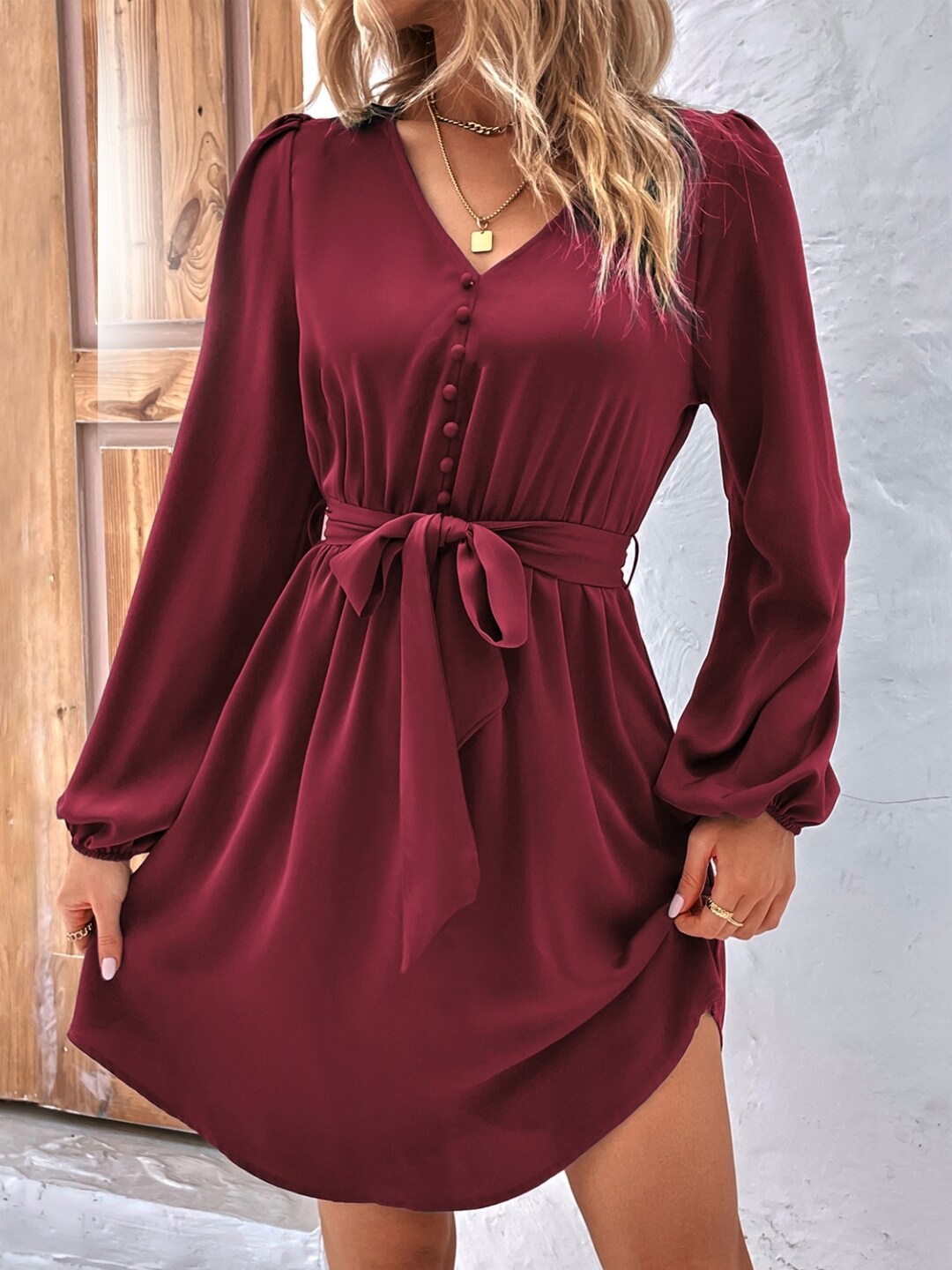 

StyleCast Red V-Neck Fit & Flare Dress