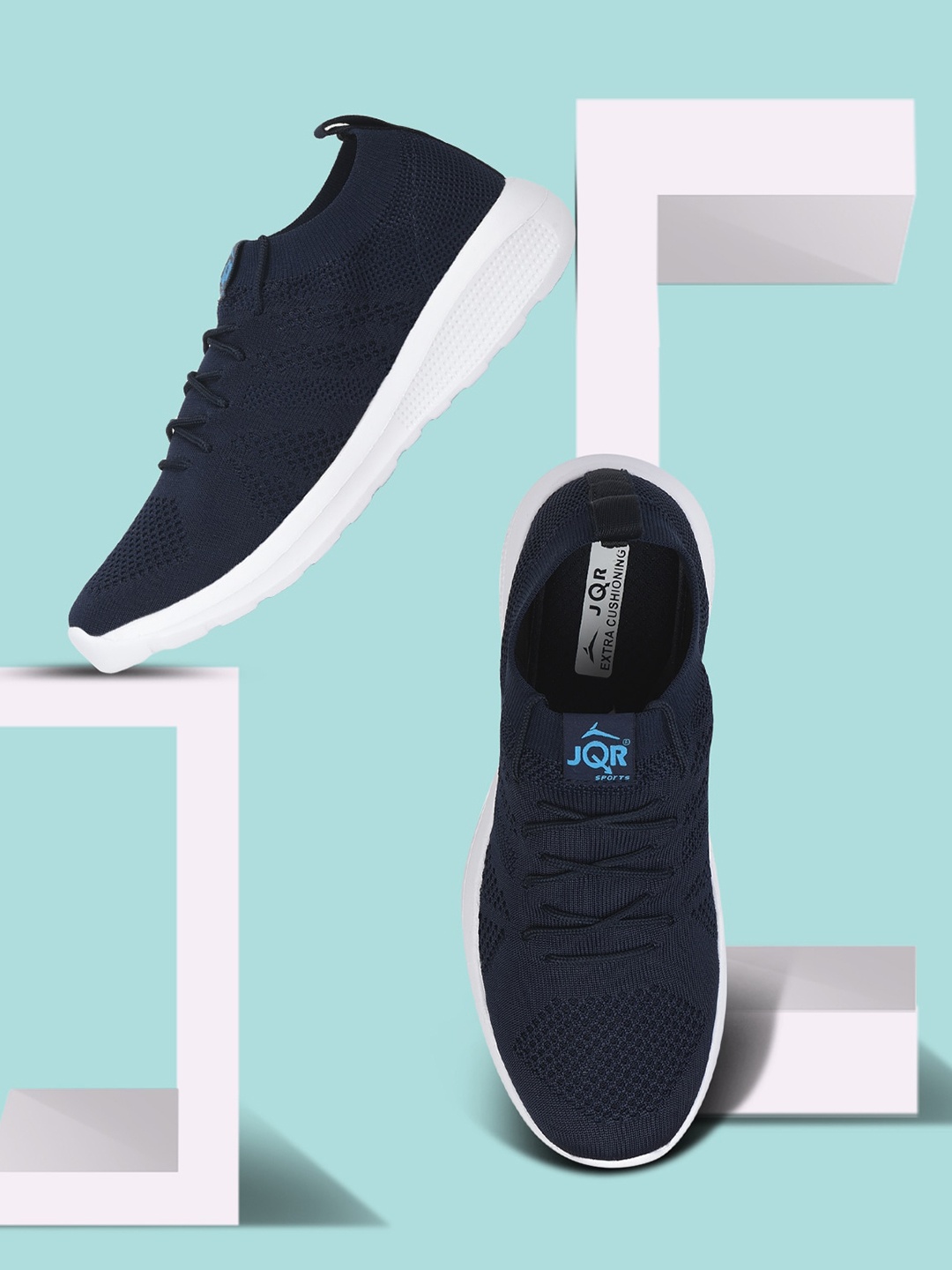 

JQR Boy KIDS-403 Navy Blue Lace Up Running Shoes