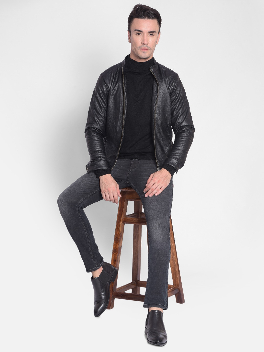 

Crimsoune Club High Neck Pullover Acrylic Sweater, Black