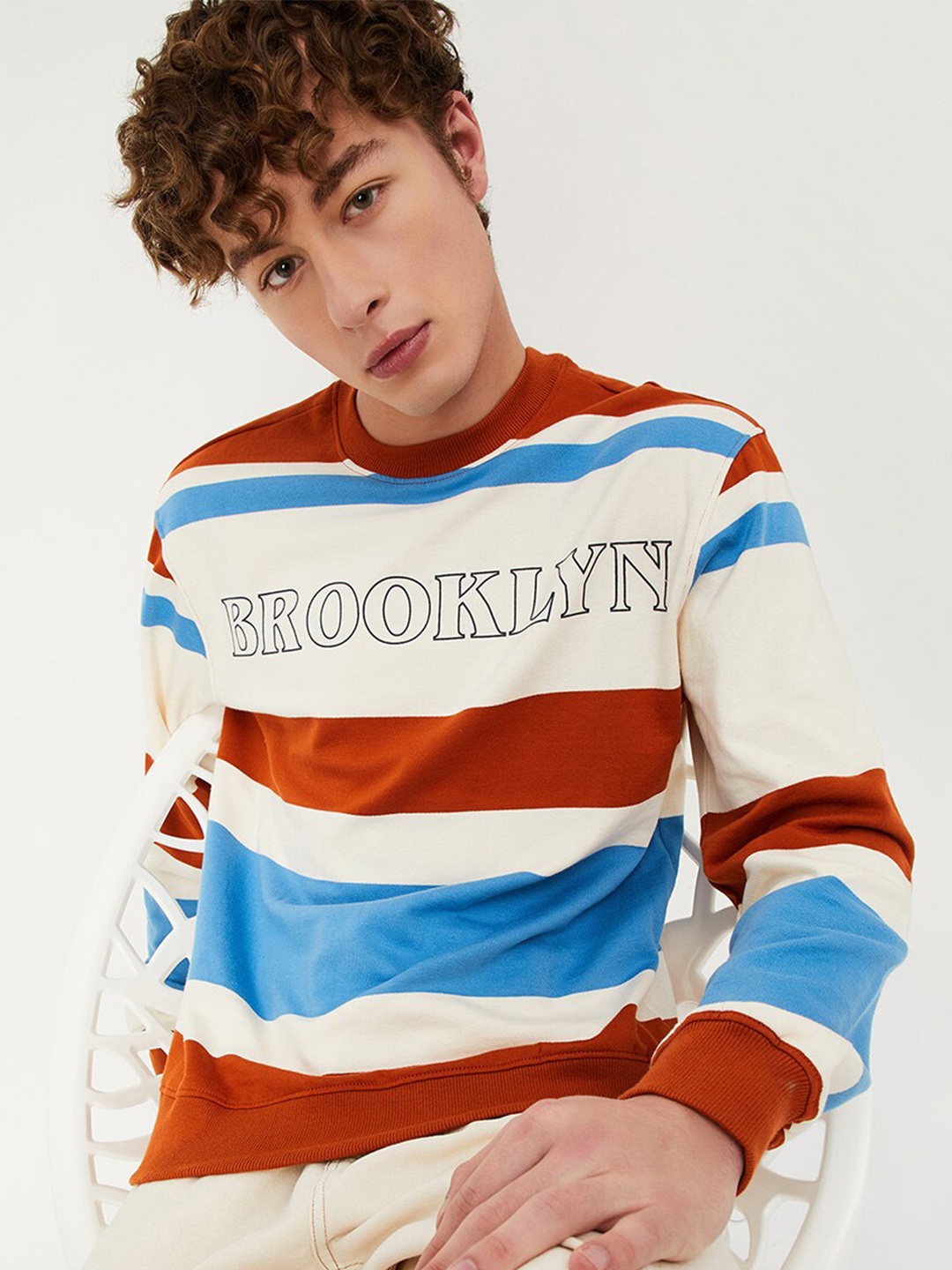 

max Striped Long Sleeves Pullover, White