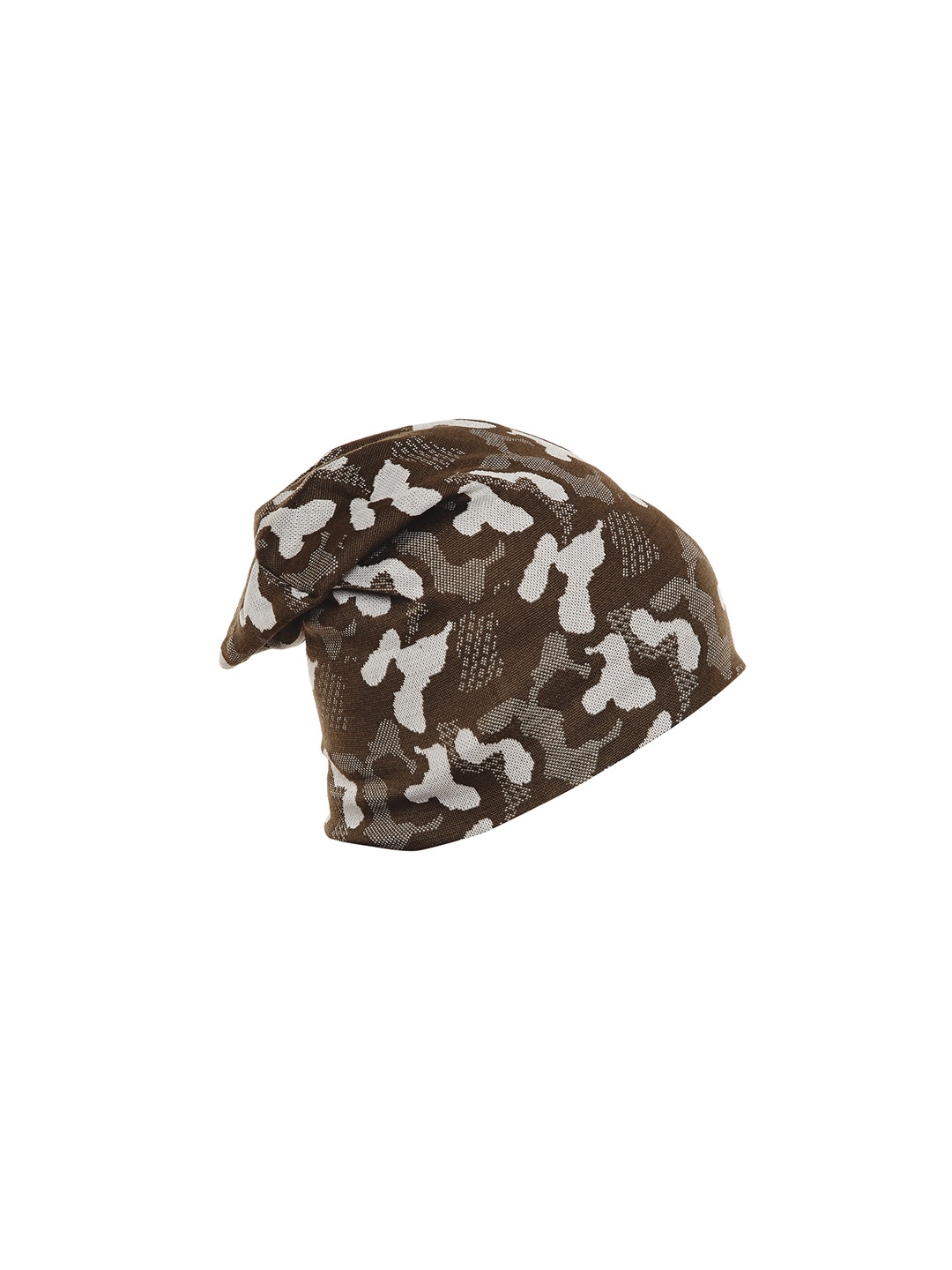 

VIMAL Men Olive Green & Brown Printed Beanie