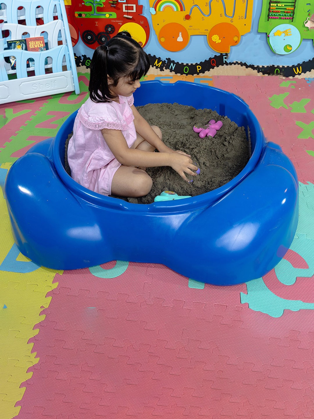 

OK PLAY Kids Turtle Shape Sand Pit & Tub, Blue