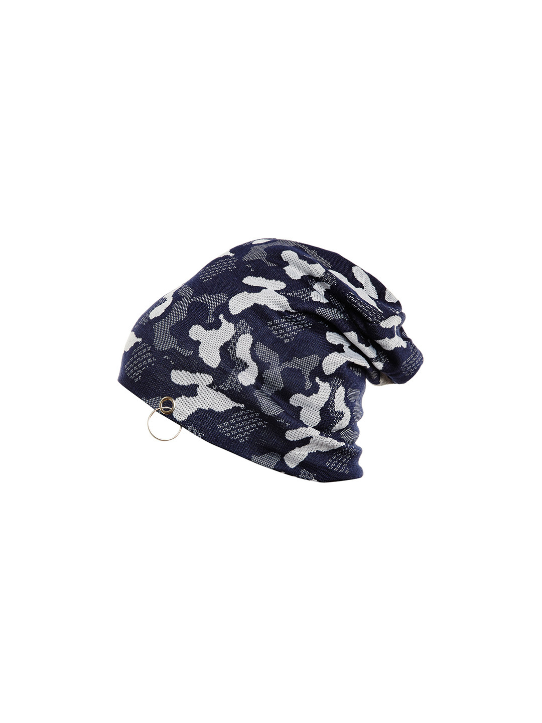 

VIMAL Men Navy Blue & White Self Design Beanie