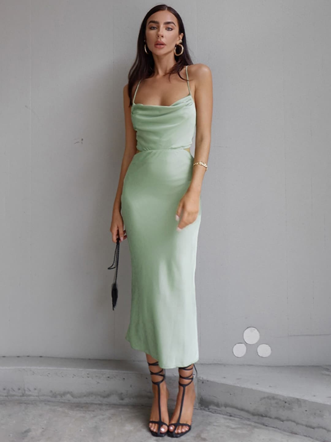 

StyleCast Green Shoulder Straps Maxi Dress