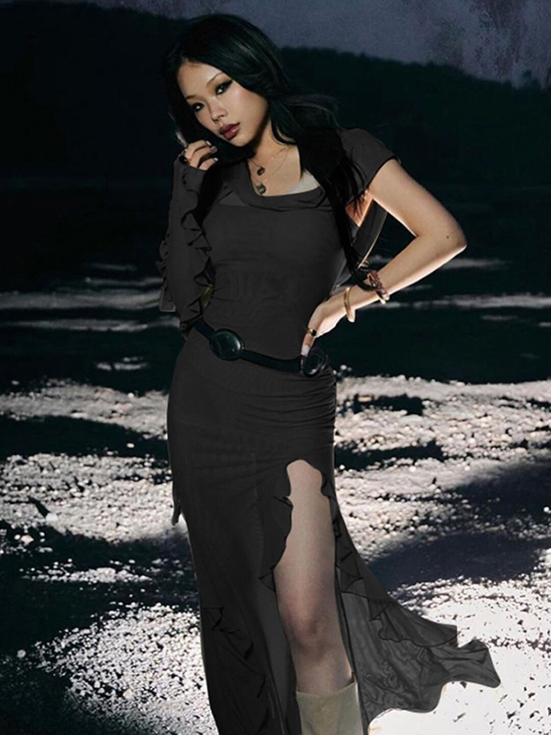 

StyleCast Black Round Neck Bodycon Dress