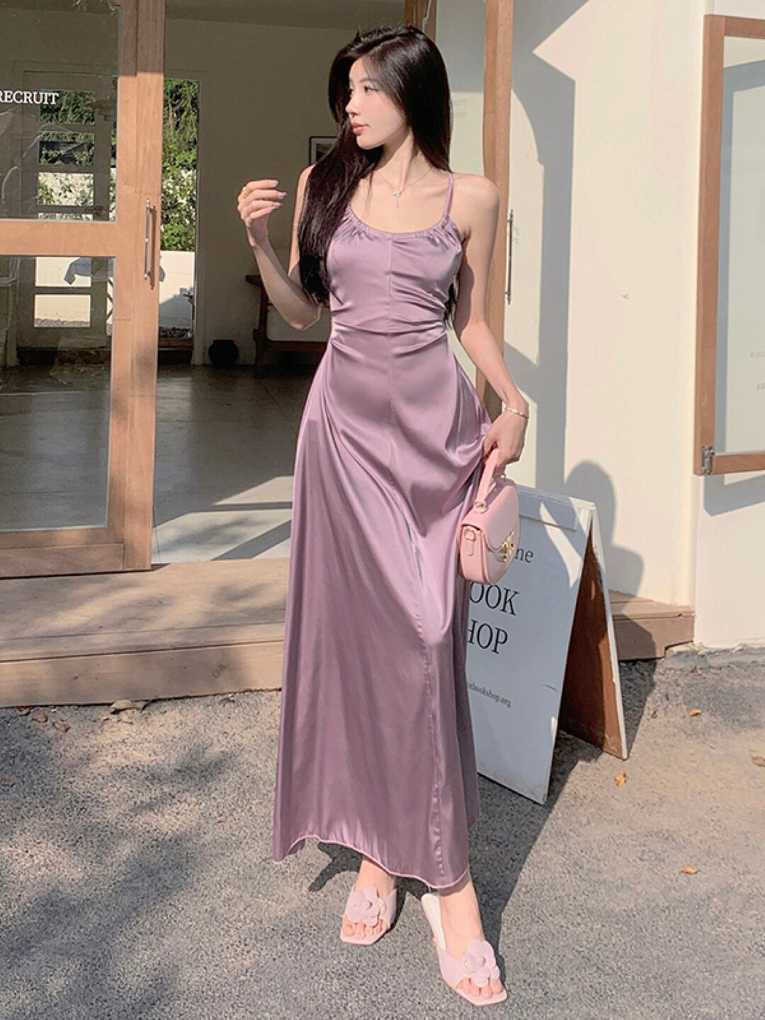 

StyleCast Purple Shoulder Straps Maxi Dress