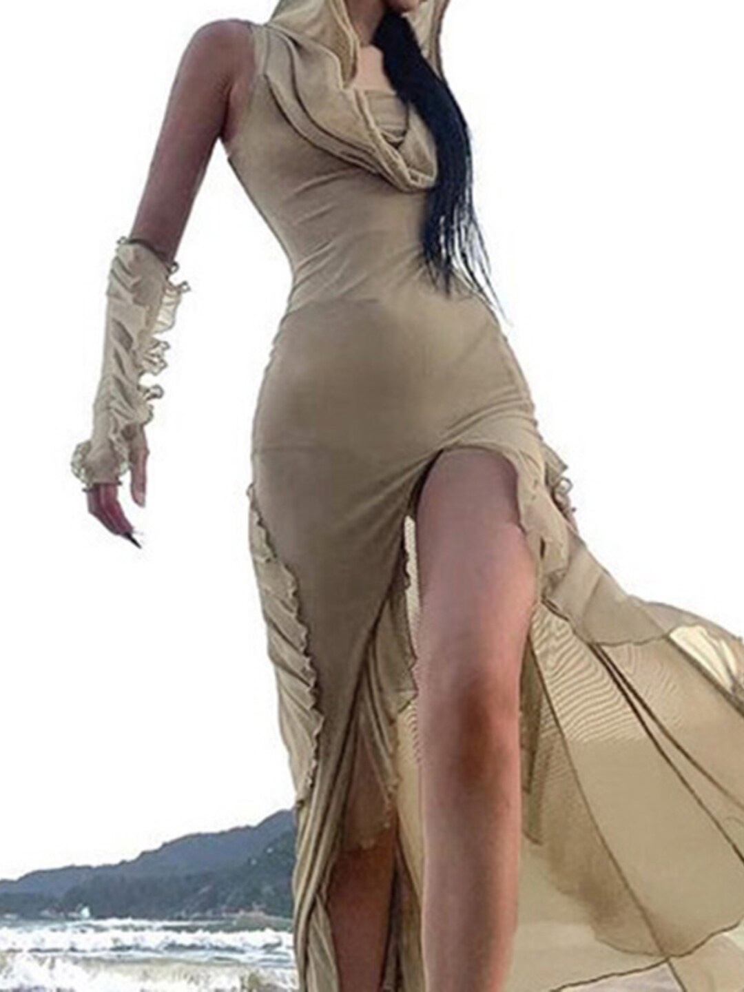 

StyleCast Brown Hooded Bodycon Dress