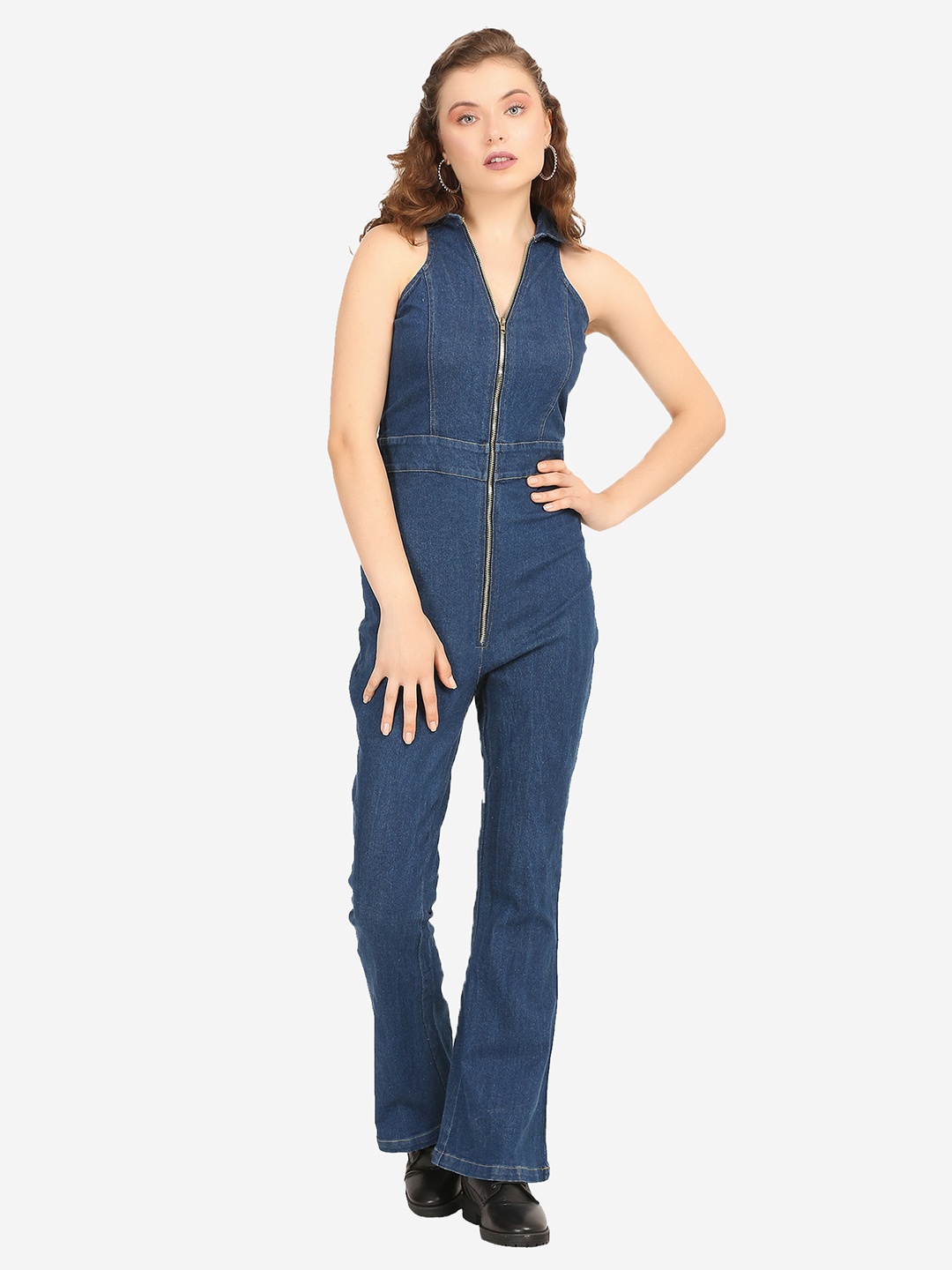 

SUMAVI-FASHION Organic Cotton Basic Jumpsuit, Blue