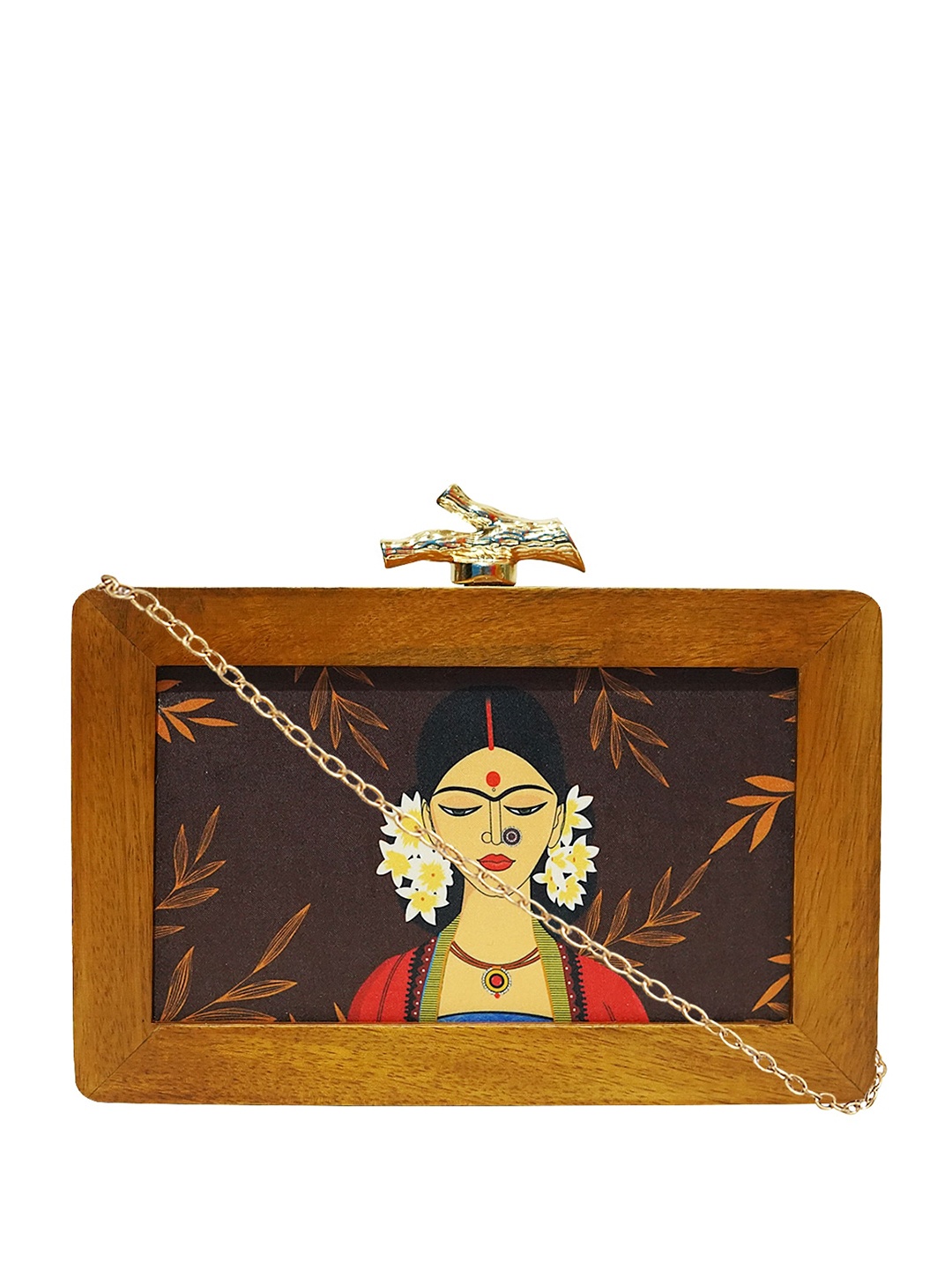 

HORRA Printed Box Clutch, Maroon