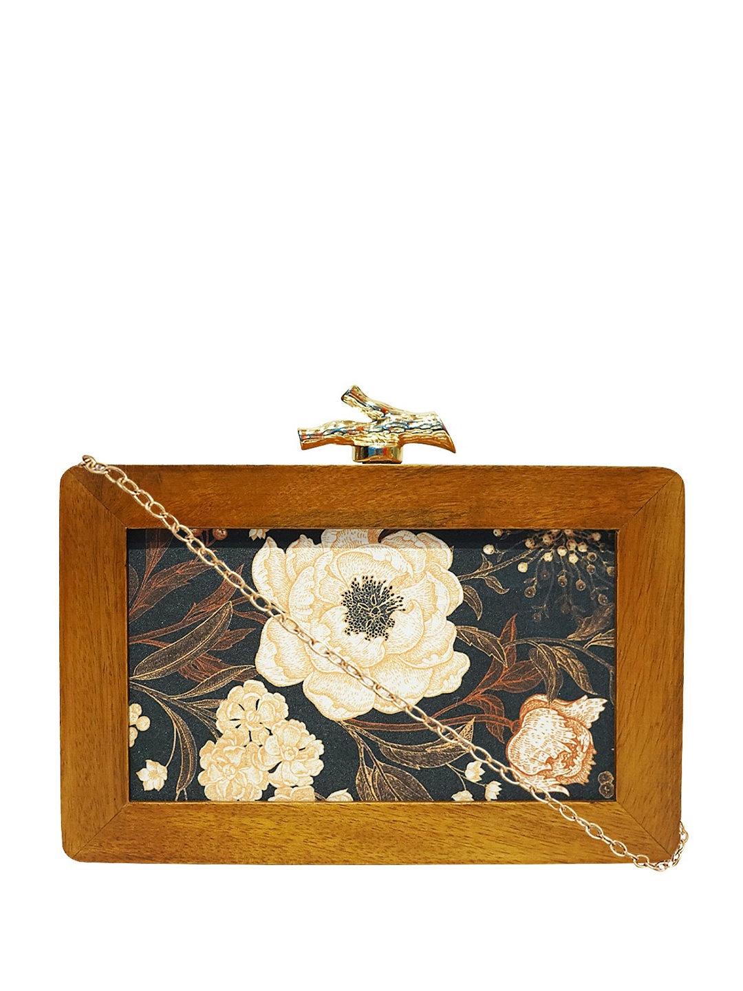 

HORRA Printed Box Clutch, Brown