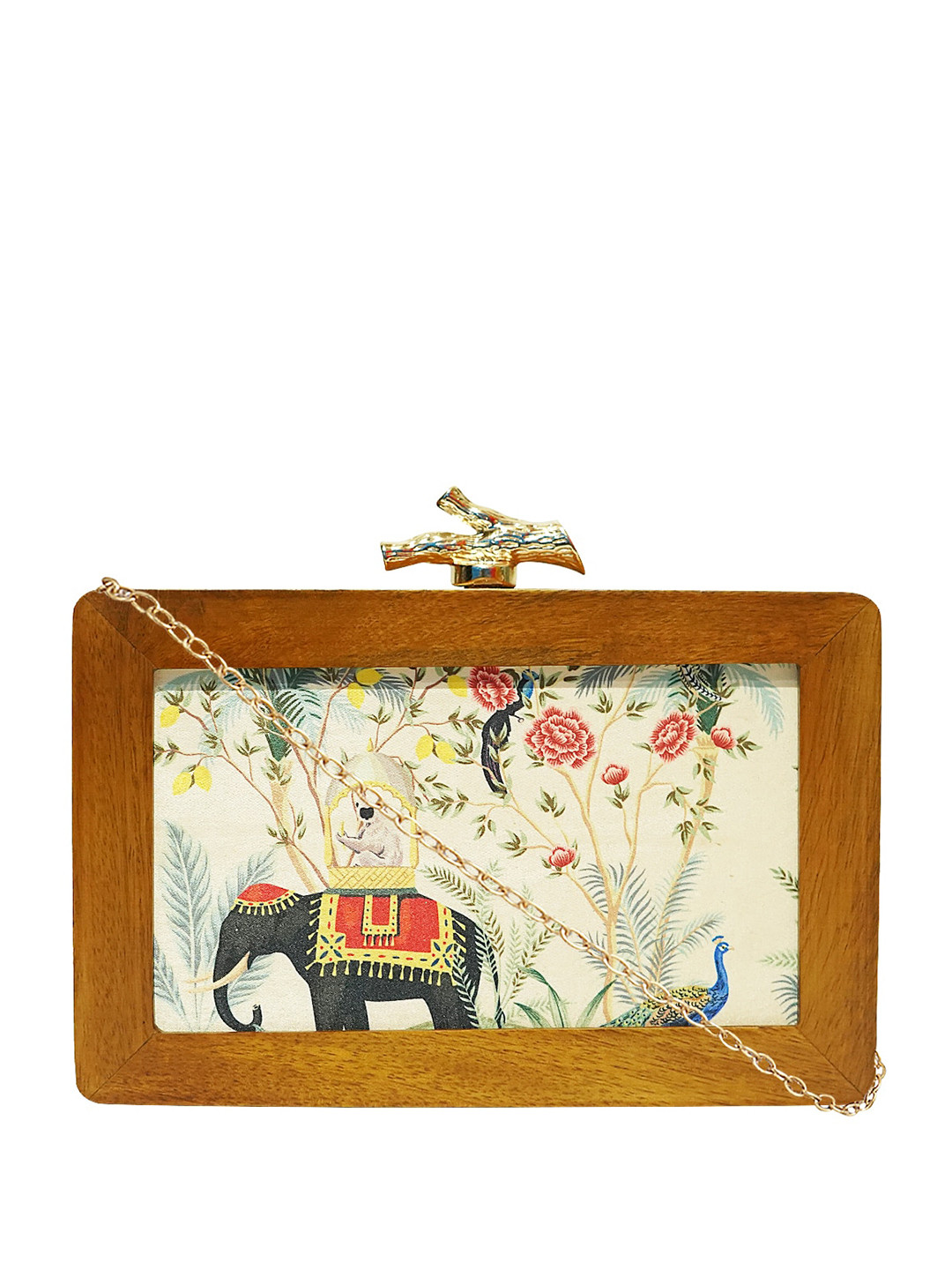 

HORRA Printed Box Clutch, White