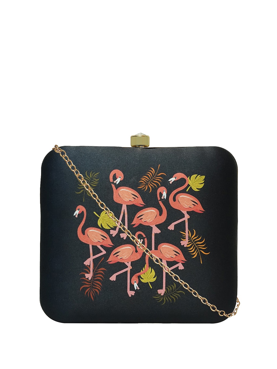 

HORRA Printed Box Clutch, Black