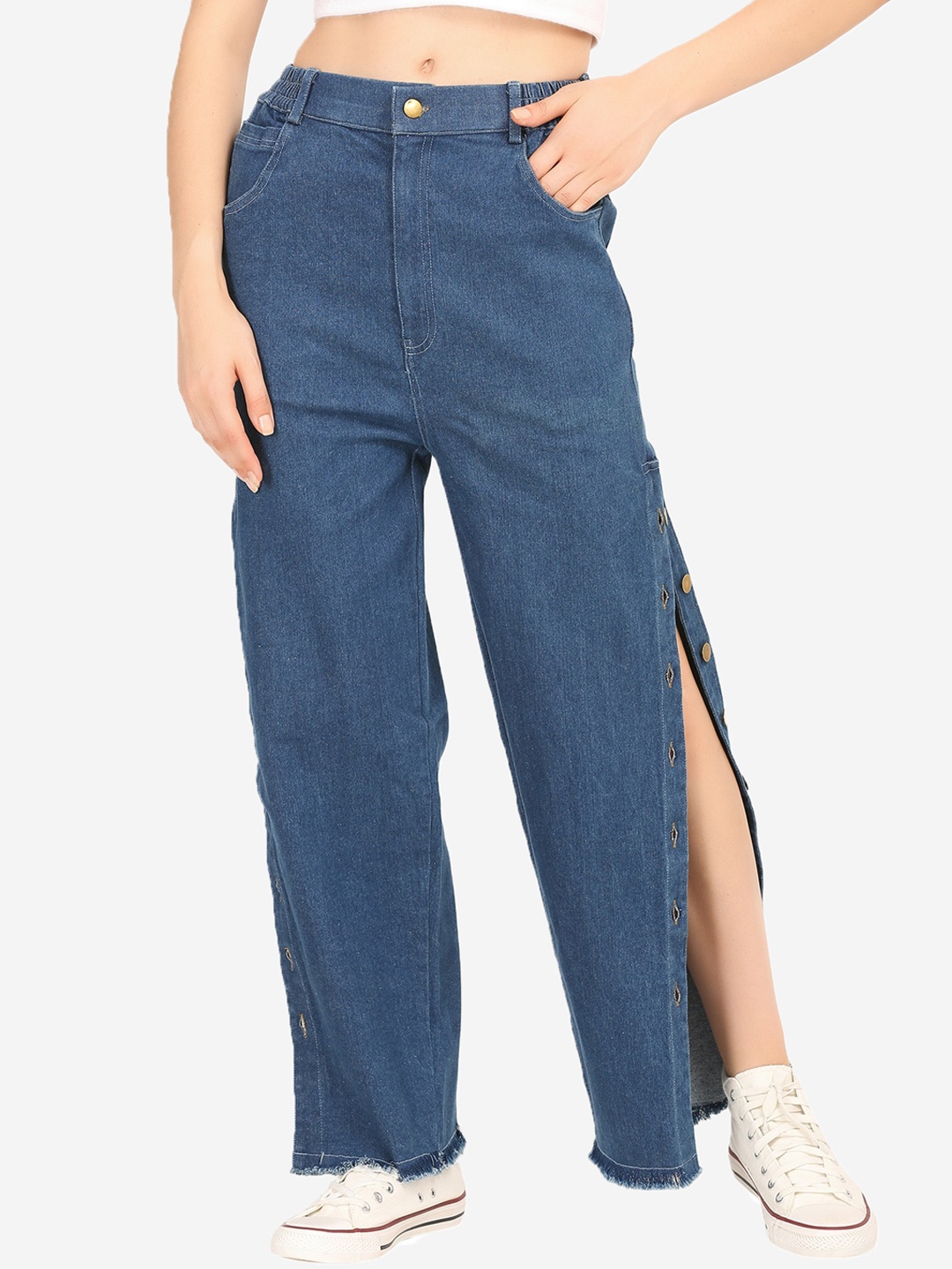 

SUMAVI-FASHION Women Clean Look Denim Jeans, Blue
