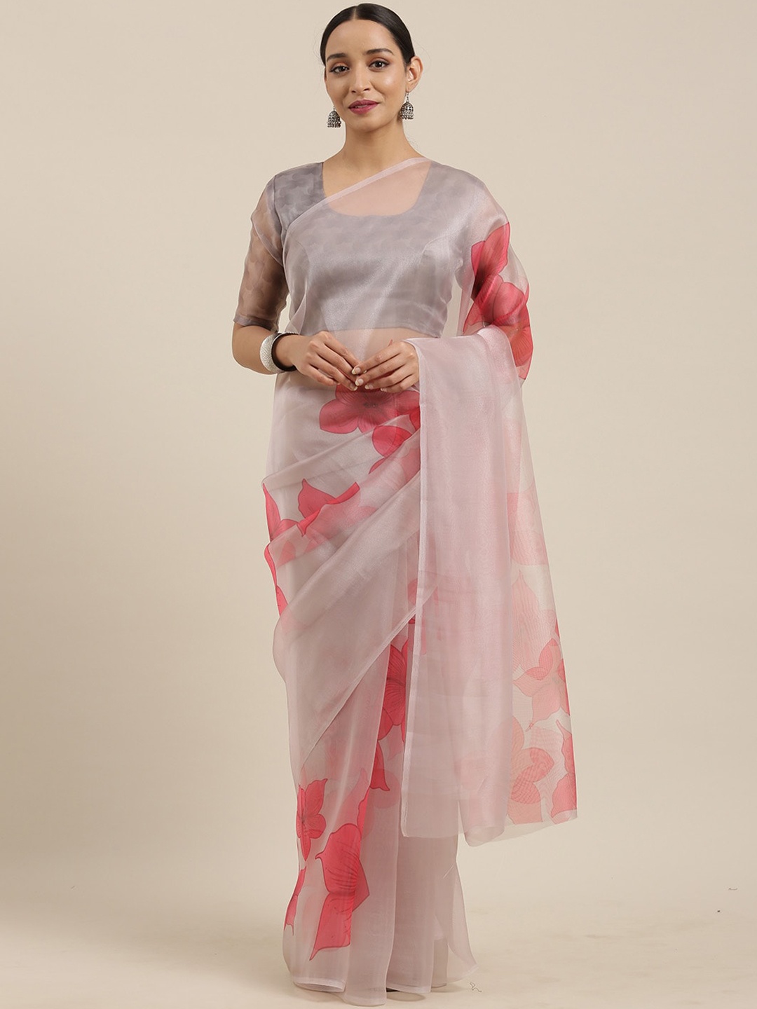 

KALINI Floral Organza Saree, Mauve