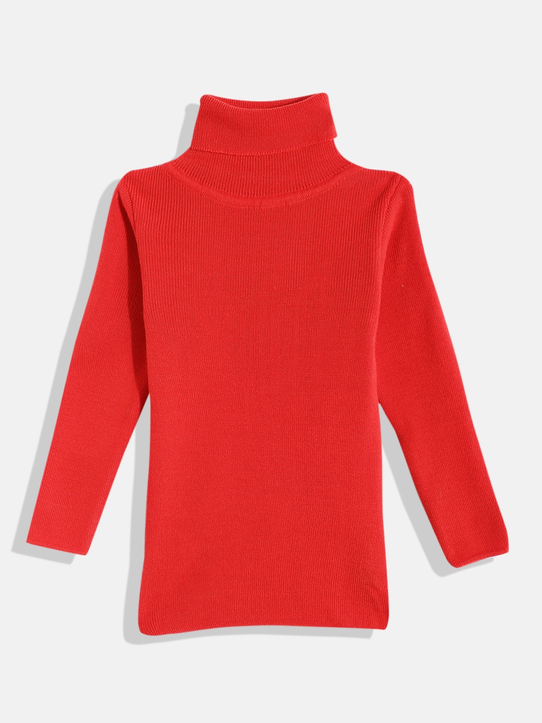

RVK Kids Turtle Neck Ribbed Acrylic Pullover, Red