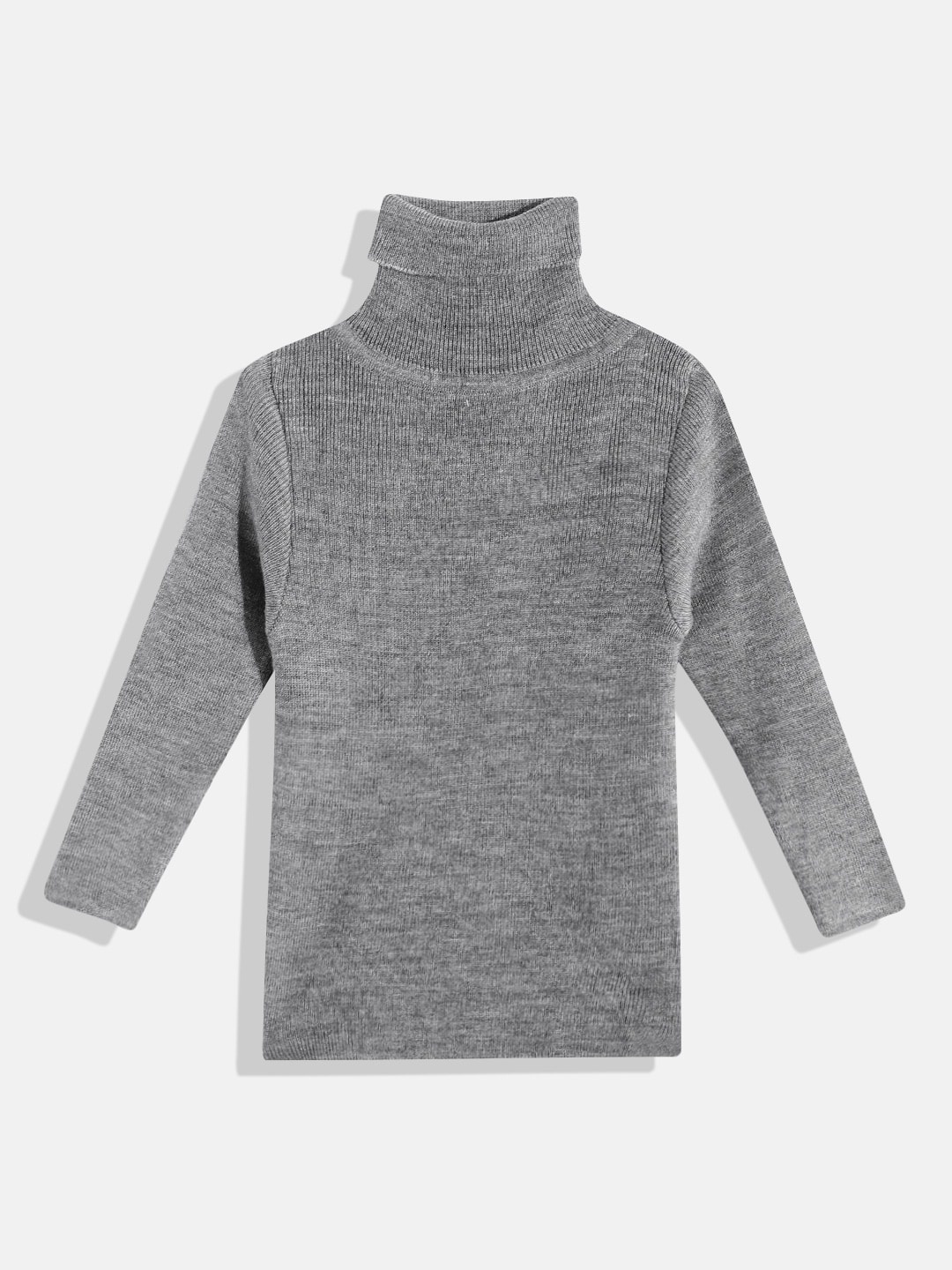 

RVK Kids Turtle Neck Ribbed Acrylic Pullover, Grey
