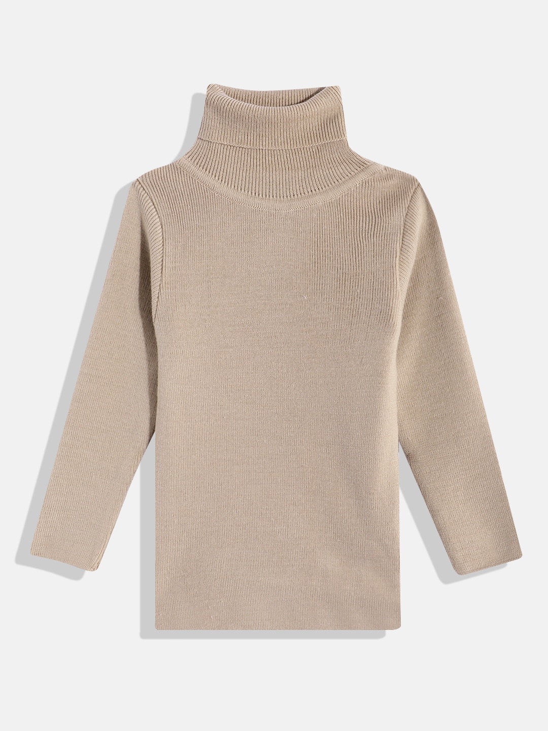 

RVK Kids Turtle Neck Ribbed Acrylic Pullover, Beige