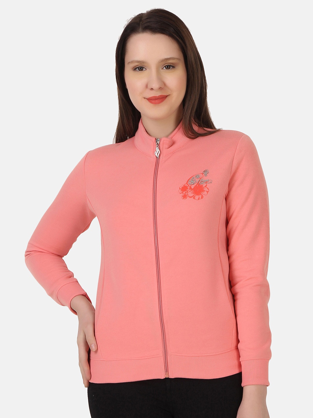 

FLOSBERRY Front Open Cotton Sweatshirt, Peach