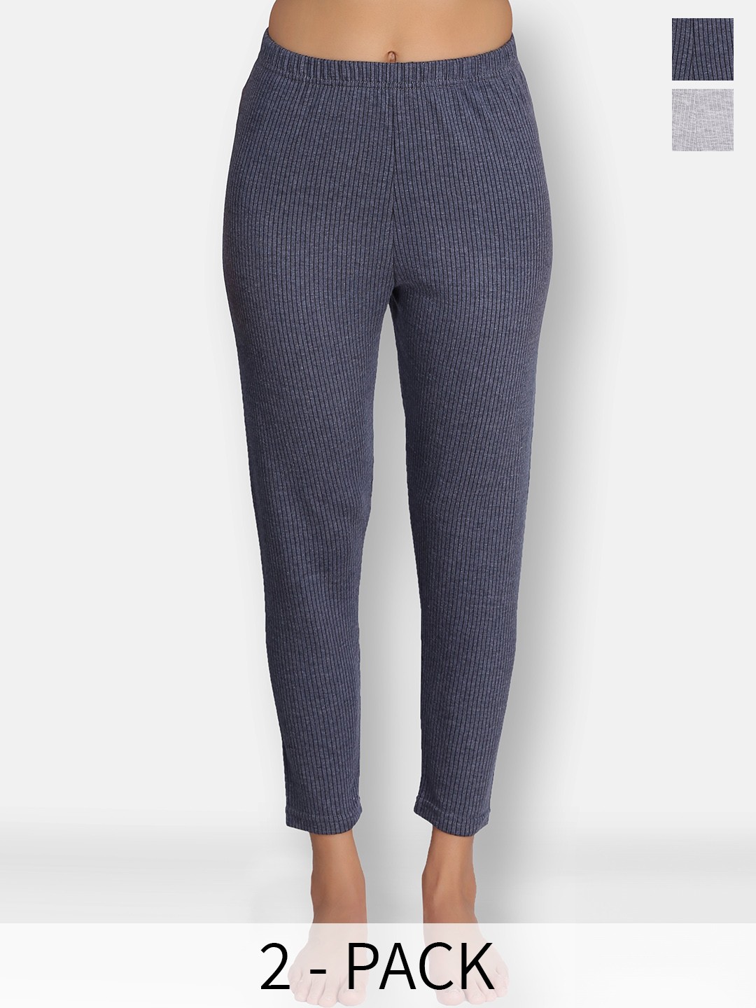 

SELFCARE Women Pack Of 2 Breathable Thermal Bottoms, Blue