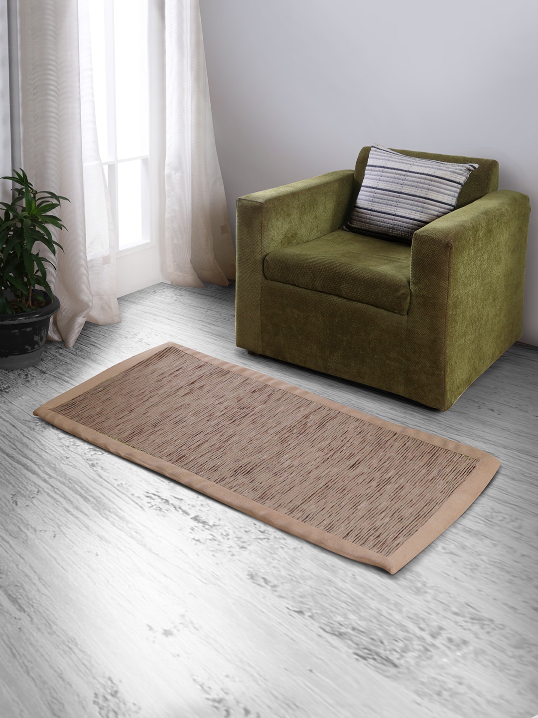 

MASPAR Beige Dark Dune Color Streak Rectangle-Shaped Bath Rug