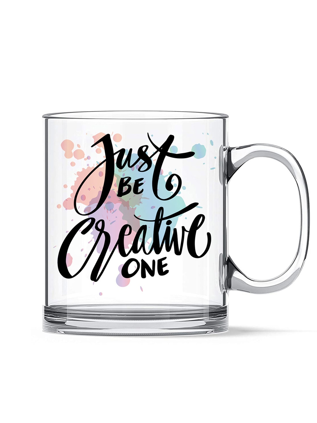 

Ascension Transparent & Black Printed Glass Glass Printed Coffee Mug 350 ML