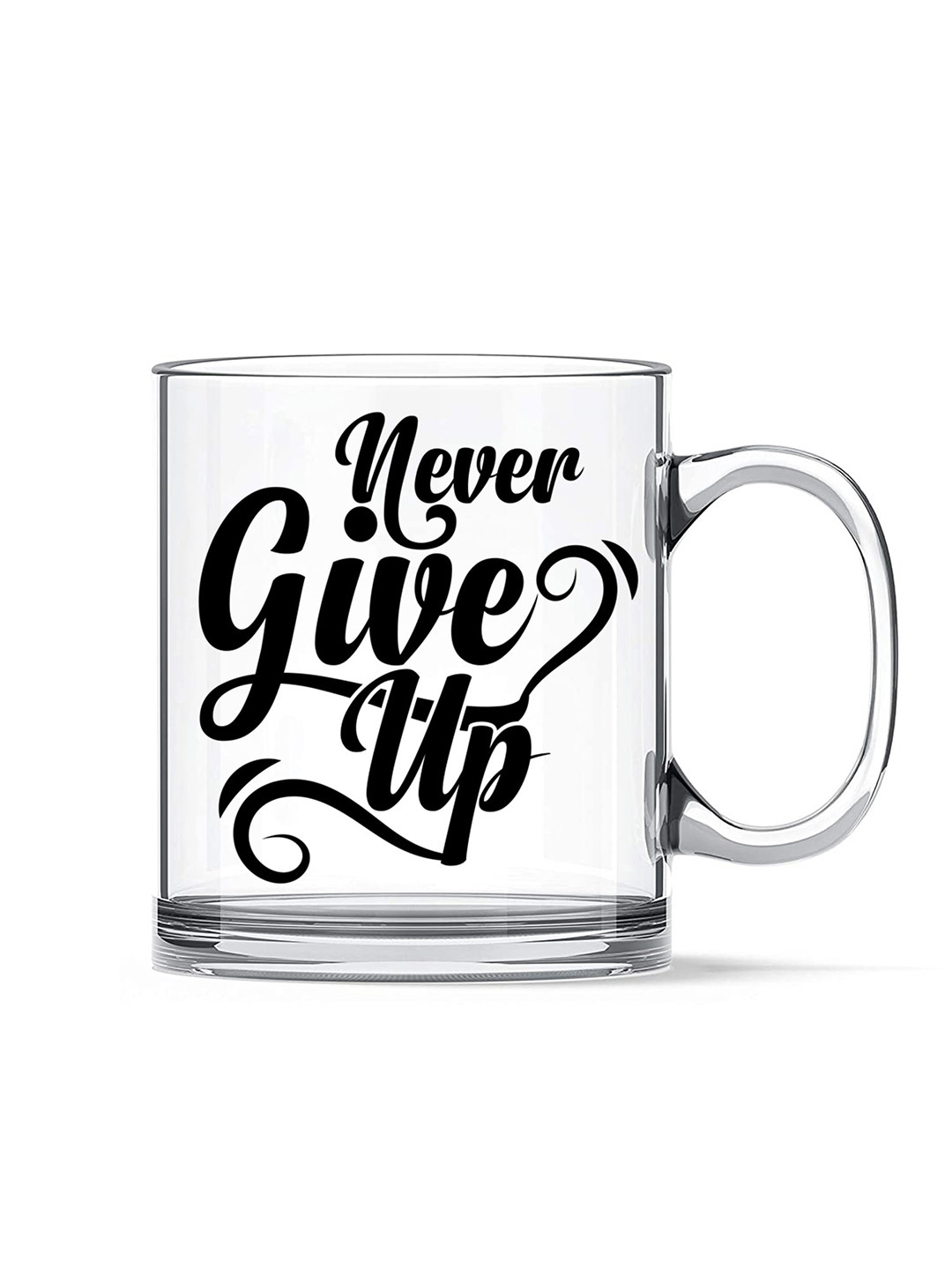 

Ascension Transparent & Black Printed Glass Dishwasher & Microwave Safe Coffee Mug 350 ml